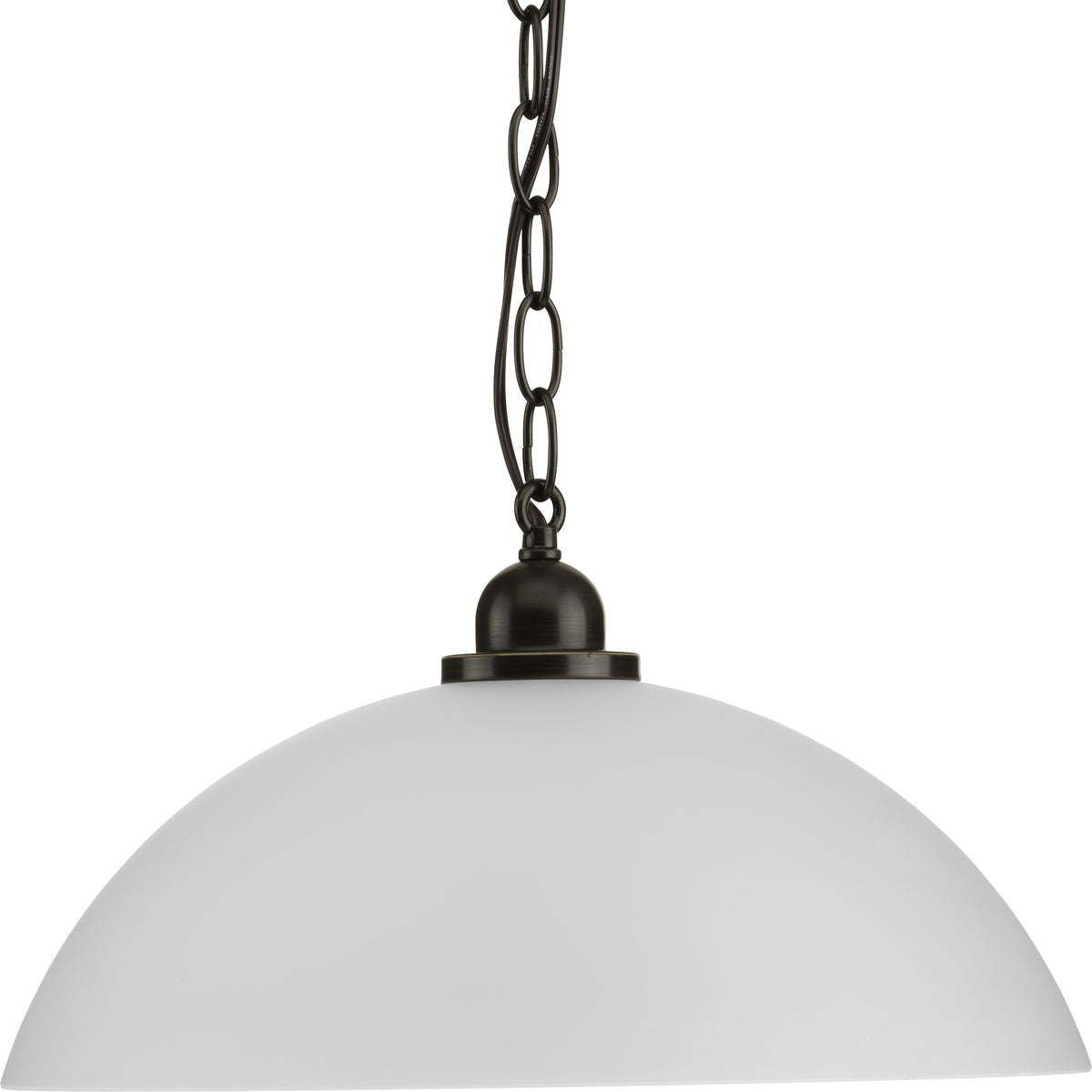 Vintage Dome Pendant Light Fixture - Single Bulb Hanging Chandelier for Dining Room, Kitchen Island & Bedroom Lighting