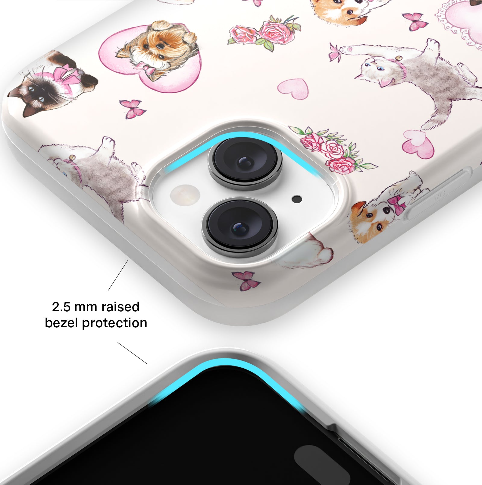 Cute Puppy & Kitten iPhone Case - Durable Protective Phone Cover for iPhone 12/13/14/15 - Perfect for Pet Lovers & Animal Enthusiasts - Great Gift for Dog & Cat Owners