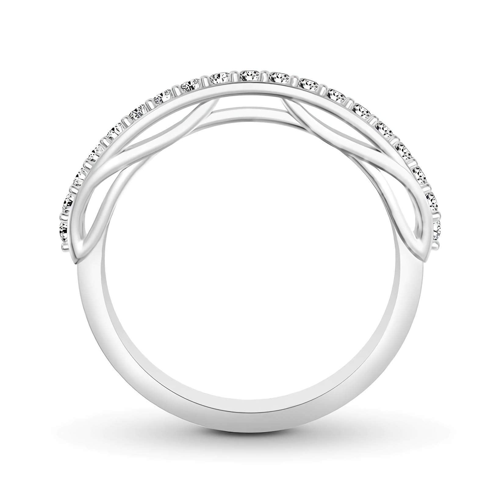1/4 Carat (ctw) Moissanite Eternity Wedding Band for Women - Comfort Fit, 10K/14K/18K White Gold, Free Engraving - Perfect for Anniversaries, Engagements & Bridal Jewelry