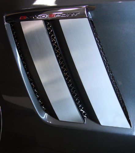2010-2013 Chevrolet Corvette Grand Sport Brushed Aluminum Fender Trim Plates - Exterior Styling Upgrade for Car Enthusiasts