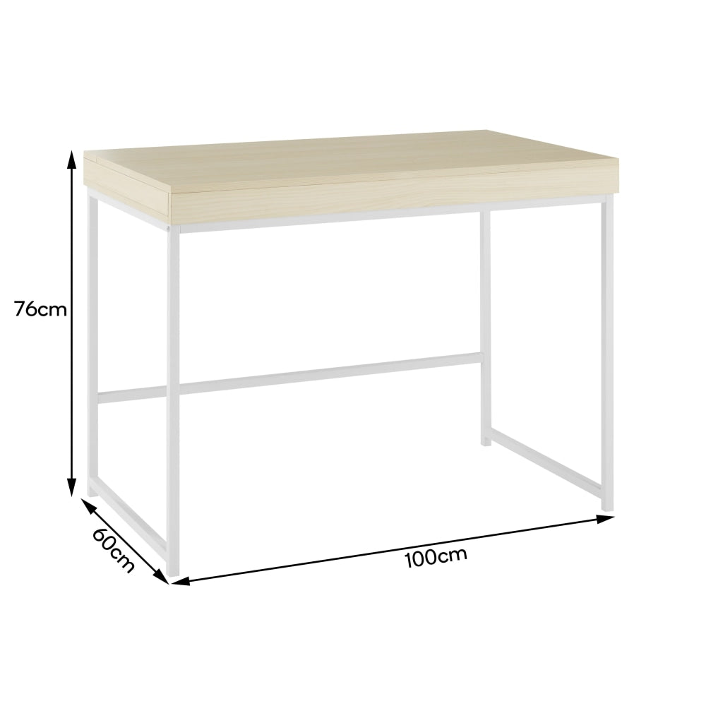 Blake Office Computer Work Task Study Desk - Solid Oak Wood Writing Table for Home Office, Gaming & Remote Work