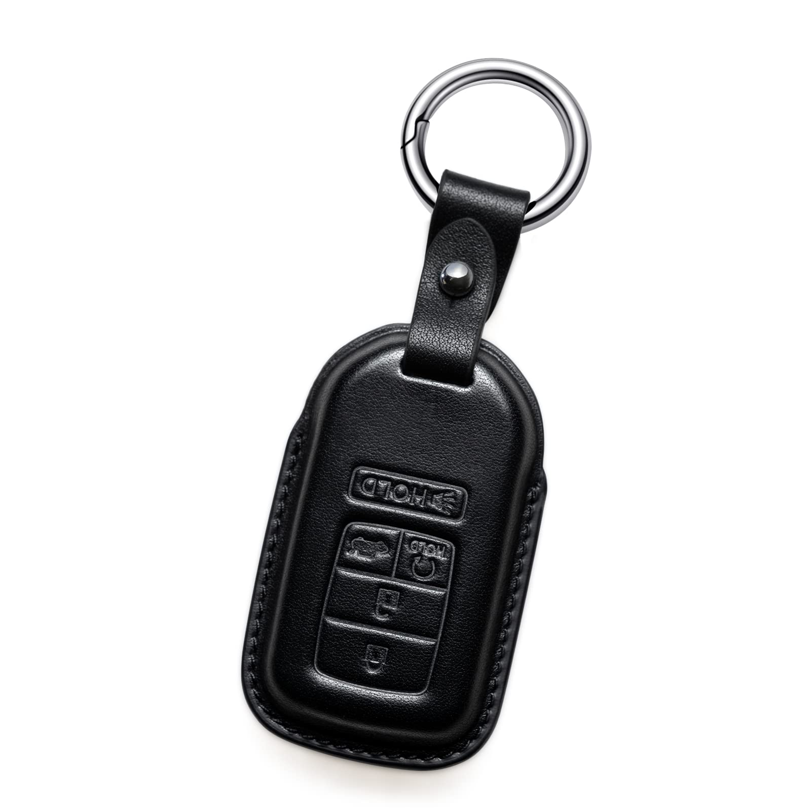 Premium Leather Key Fob Cover for Honda - Compatible with Accord, Civic, CR-V, HR-V, Pilot & More | Durable Keychain Holder & Protective Shell Case | Perfect Car Accessories for Daily Use & Travel