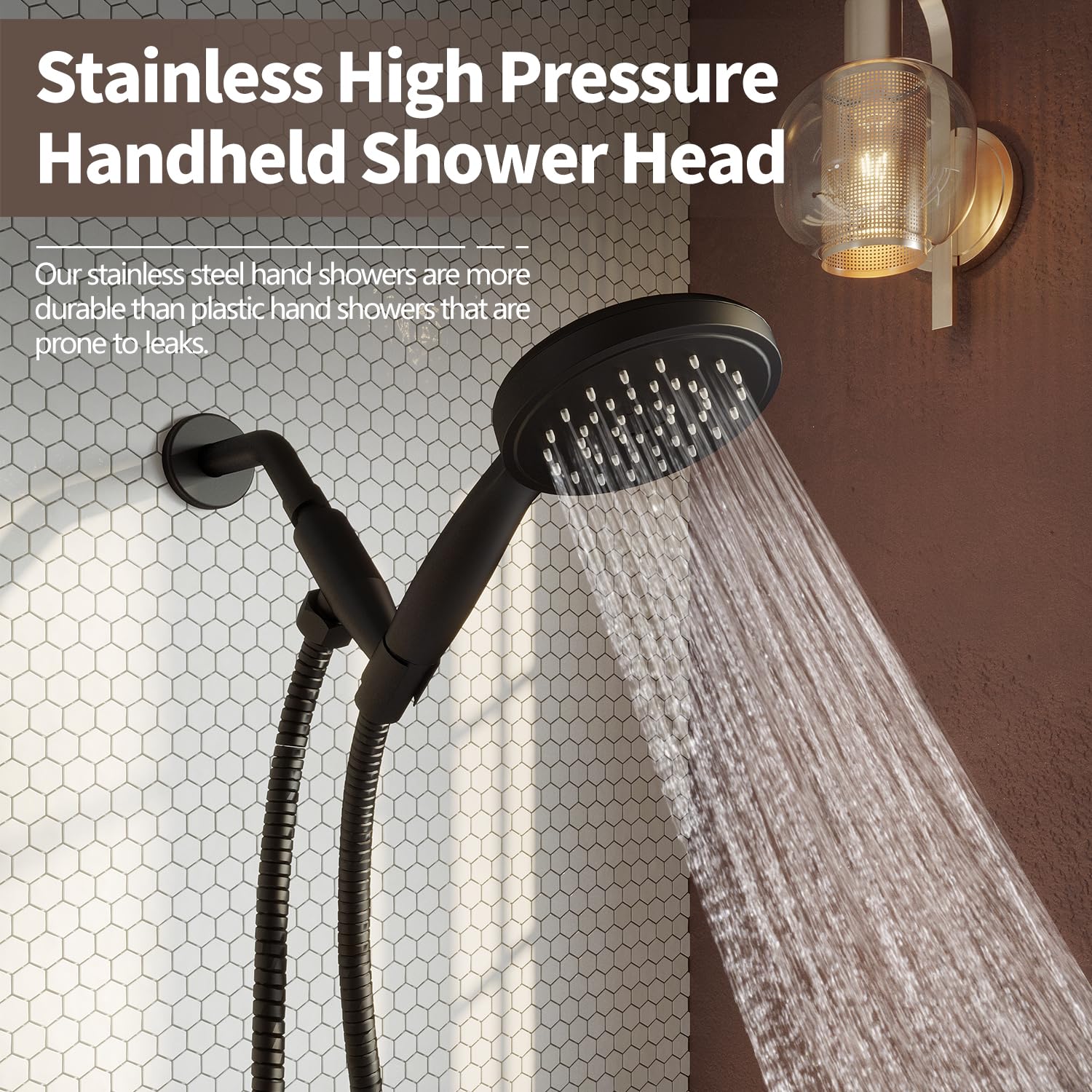 ESNBIA Matte Black Bathtub Shower Faucet Set - Single Handle Tub & Shower Trim Kit with High Pressure Handheld Shower Head, Tub Spout & Valve Included | Perfect for Bathroom Renovation, Modern Home Upgrade & Spa-Like Shower Experience