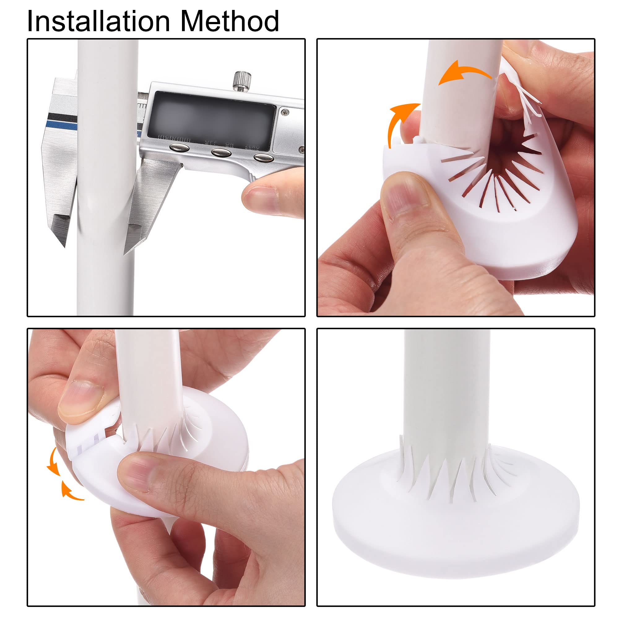 uxcell 15mm-25mm PP Plastic Pipe Cover Decoration, White Escutcheon for Water Pipe & Drain Line (8pcs) - Perfect for Bathroom, Kitchen & Home Plumbing Protection