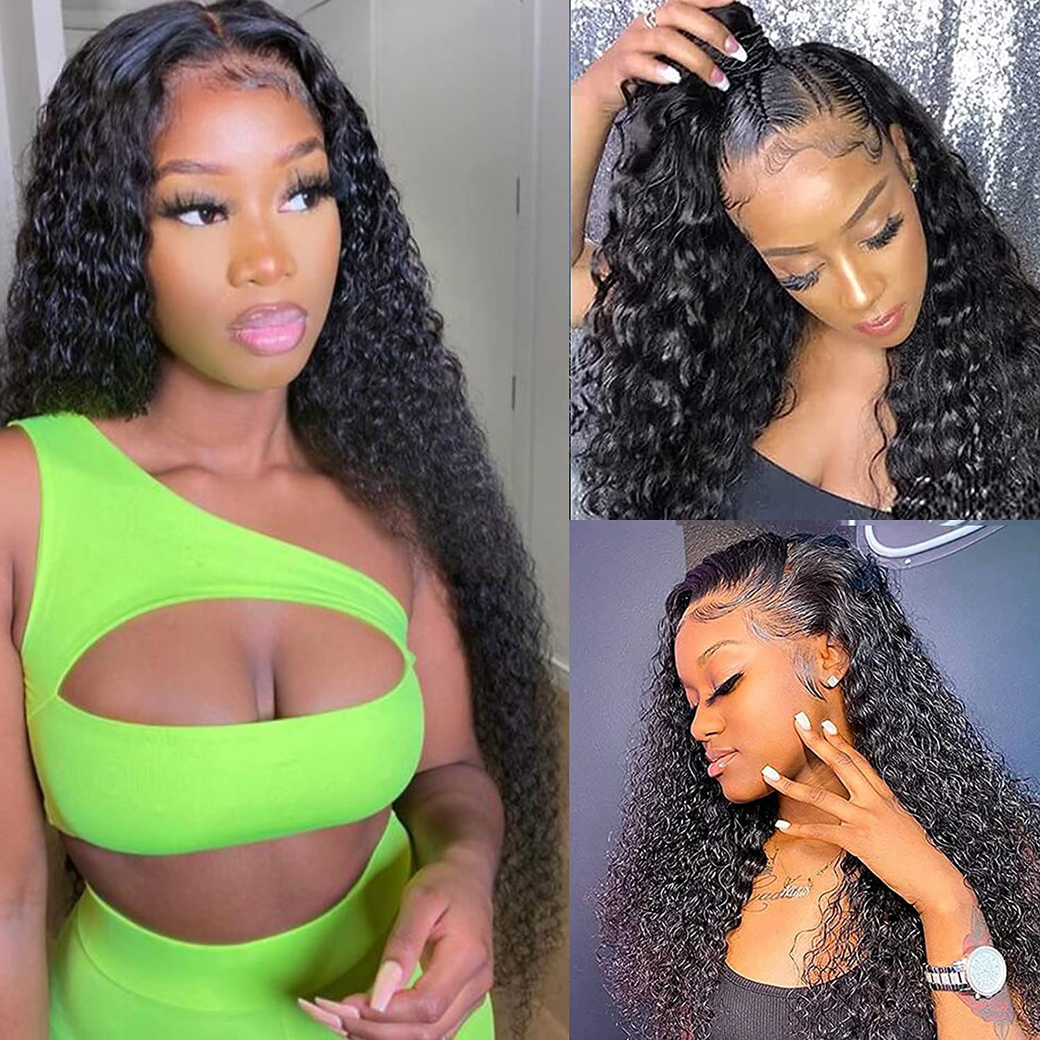 Siyun Show 22 Inch Deep Wave Lace Front Wigs Human Hair - 13x4 HD Lace Frontal Brazilian Virgin Hair Wig with 150% Density & Pre-Plucked Baby Hair | Perfect for Daily Wear, Cosplay, and Special Occasions