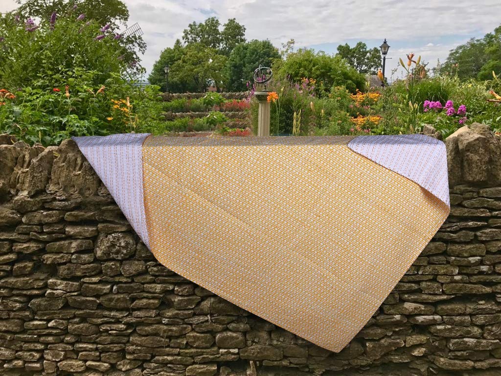 Handmade Indian Kantha Quilt - 100% Cotton Soft Traditional Block Print Blanket for Bed, Sofa & Decor | Twin Size 90x60 Inch Yellow Throw | Perfect for Bedroom, Living Room & Cozy Home Decor