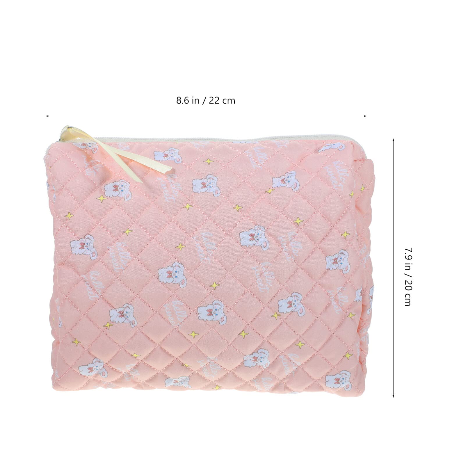 EXCLUZO Floral Printed Zippered Makeup Bag - Portable Cosmetic Organizer for Travel, Small Lipstick & Jewelry Storage - Pink (Perfect for On-the-Go Beauty Essentials & Coin Purse)