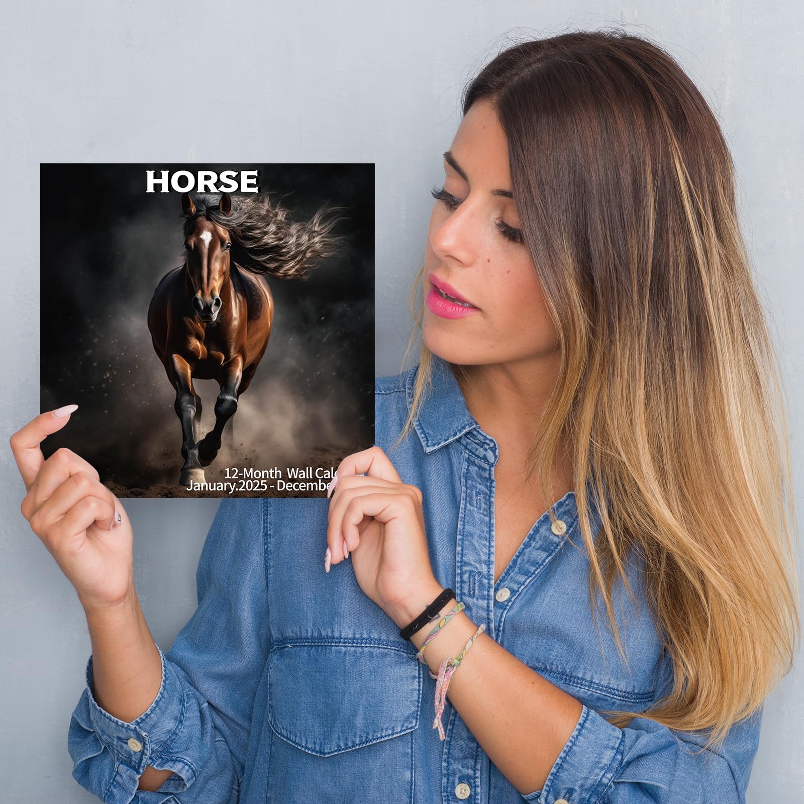 2025 Horse Cattle Monthly Wall Calendar - 12