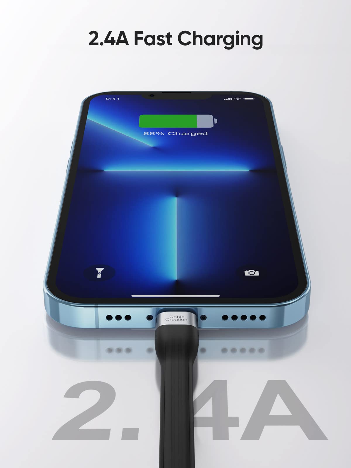 CableCreation 2-Pack Short USB Cables Bundle - 5 inch USB 3.1 A to C & 0.5ft USB A to Lightning - Fast Charging for iPhone, Android, MacBook, iPad - Perfect for Travel, Car, Office & Home Use