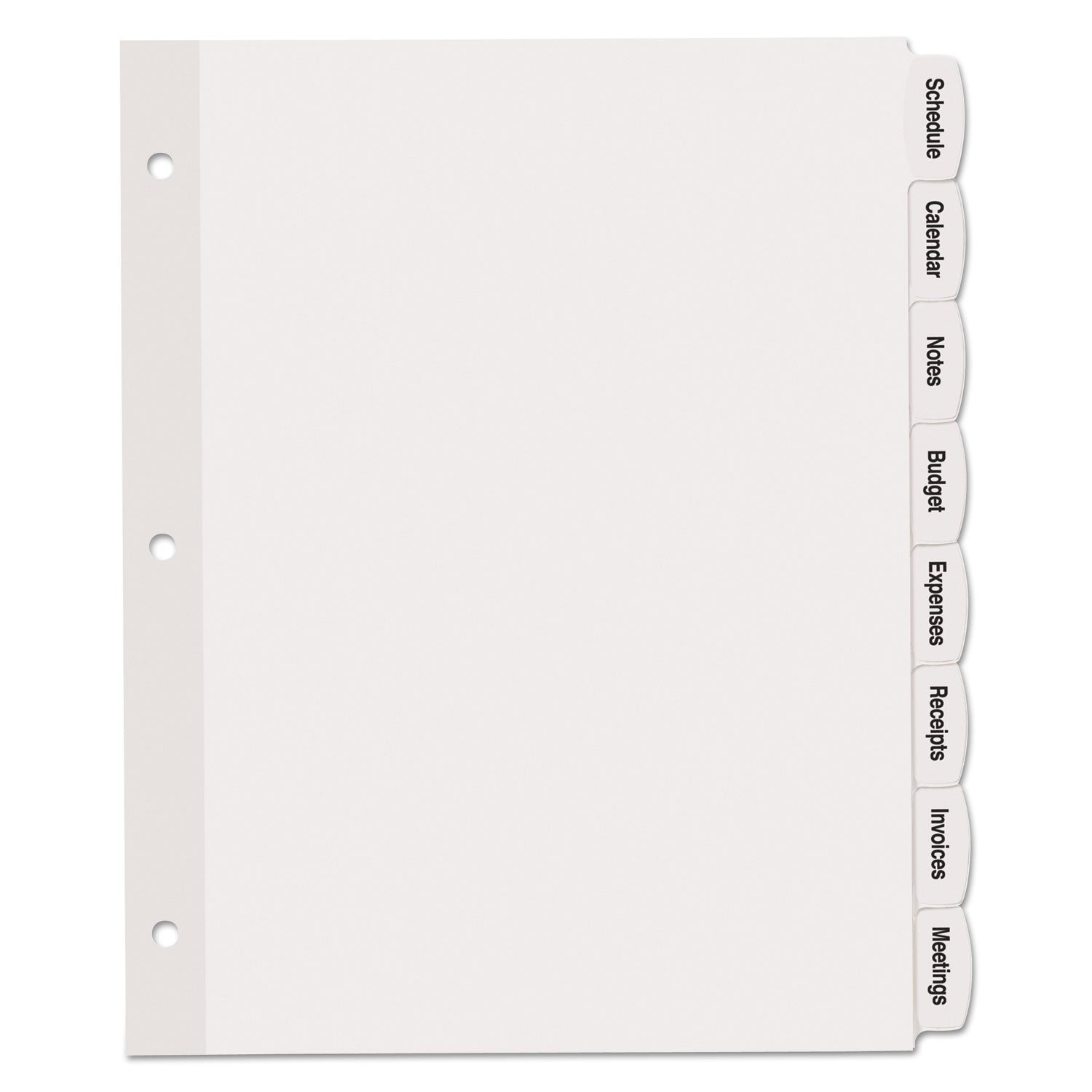 Avery® Big Tab Printable White Label Tab Dividers - 8 Tabs, 11 x 8.5 Inches, White, 20 Sets - Perfect for Office Organization, School Binders & Filing Systems