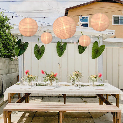30 Beige Jumbo Shimmering Nylon Lanterns - Even Ribbing, Durable Outdoor Hanging Decorations for Patio, Garden & Wedding Party Lighting