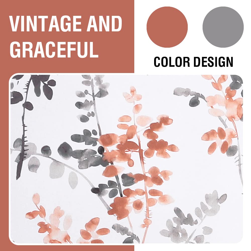 H.VERSAILTEX 84 Inch Floral Print Blackout Curtains - 2 Panels, Rod Pocket Window Treatments for Bedroom in Classic Grey & Coral Floral Pattern | Perfect for Home Decor, Living Room & Nursery Light Control