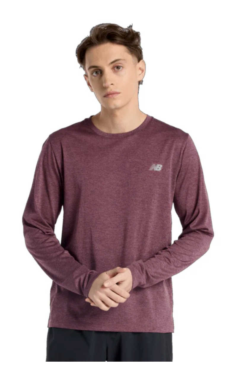 New Balance Men's Long Sleeve Running Shirt - Moisture Wicking Athletic Top for Jogging, Gym & Outdoor Workouts