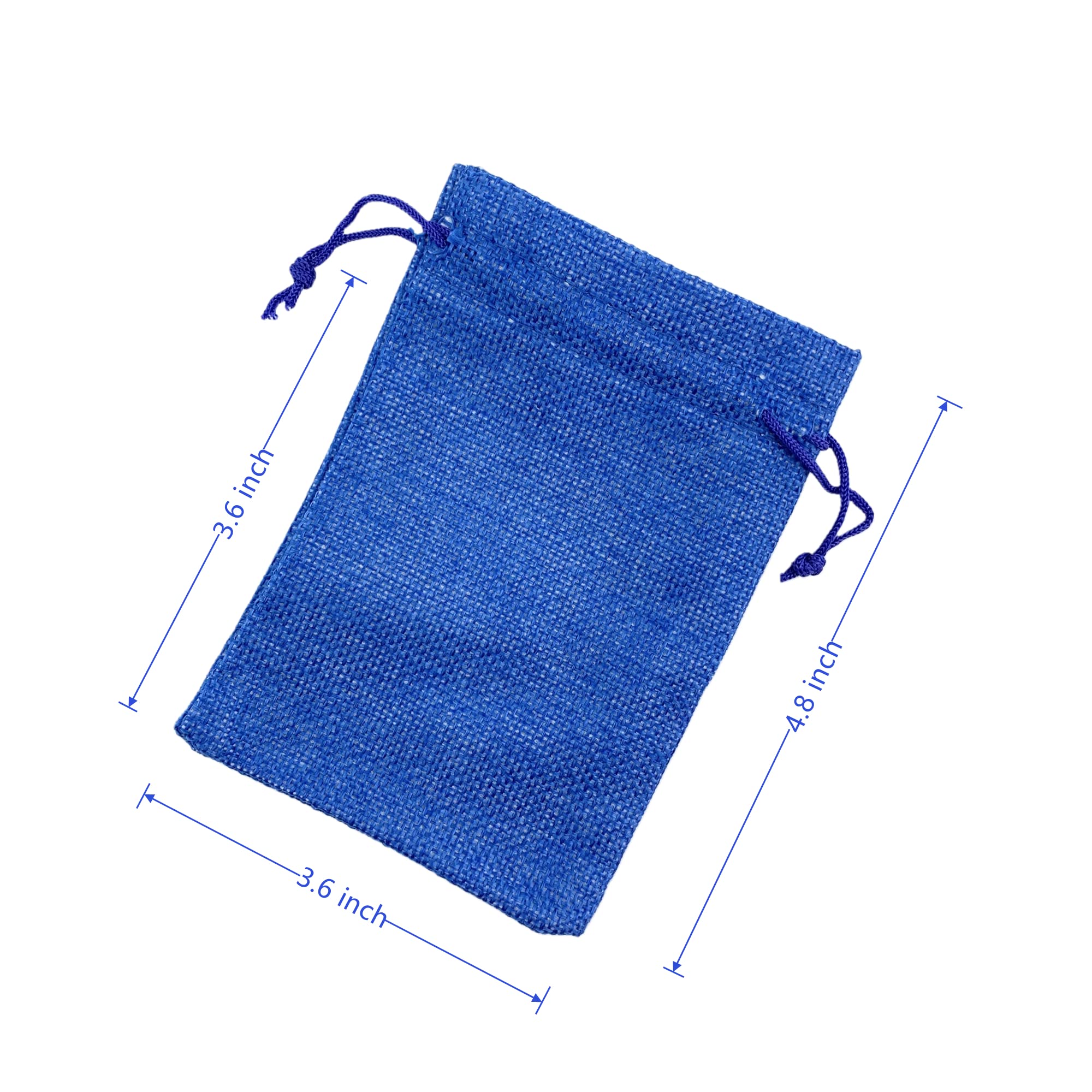 Palmhomee 25-Pack Royal Blue Burlap Drawstring Gift Bags - 3.6x4.8 Inch Linen Jewelry Pouches for Wedding Favors, Birthday Party Treats & Special Occasions | Perfect for DIY Crafts, Bridal Showers & Holiday Gifting