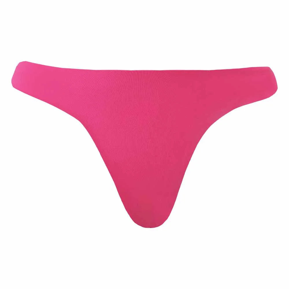High-Quality Solid Pink Brazilian Classic Thong Bikini Bottom - Sexy Swimwear for Beach, Pool & Summer Vacations