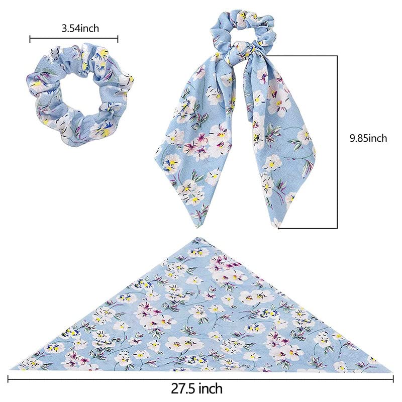 12 Pack Chiffon Hair Ribbons for Women & Girls – 2-in-1 Ponytail Scrunchies with Bow Ties, Elastic Hair Scarves & Bandanas – Soft Headbands for Long Hair Accessories – Perfect for School, Parties, Weddings & Everyday Styling