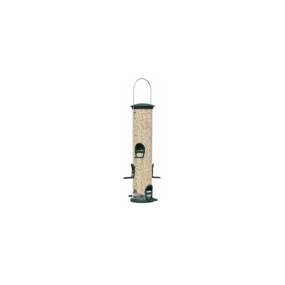 Aspects 421 Spruce Quick Clean Big Tube Bird Feeder - Large Green Squirrel-Proof Design for Backyard, Garden & Outdoor Bird Watching