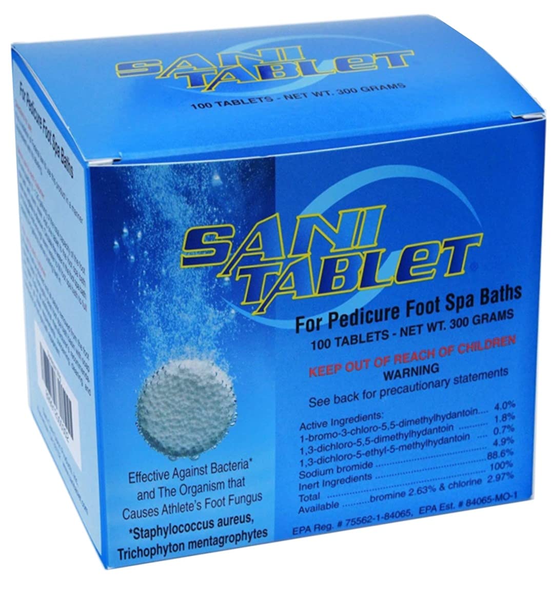 Sanicare Sani-Tablet 100 Tablets | Disinfectant Cleaning Tablets for Toilets, Sinks & Showers | Hospital-Grade Sanitizer for Home, Office & Travel Use (Model: SAN0100)