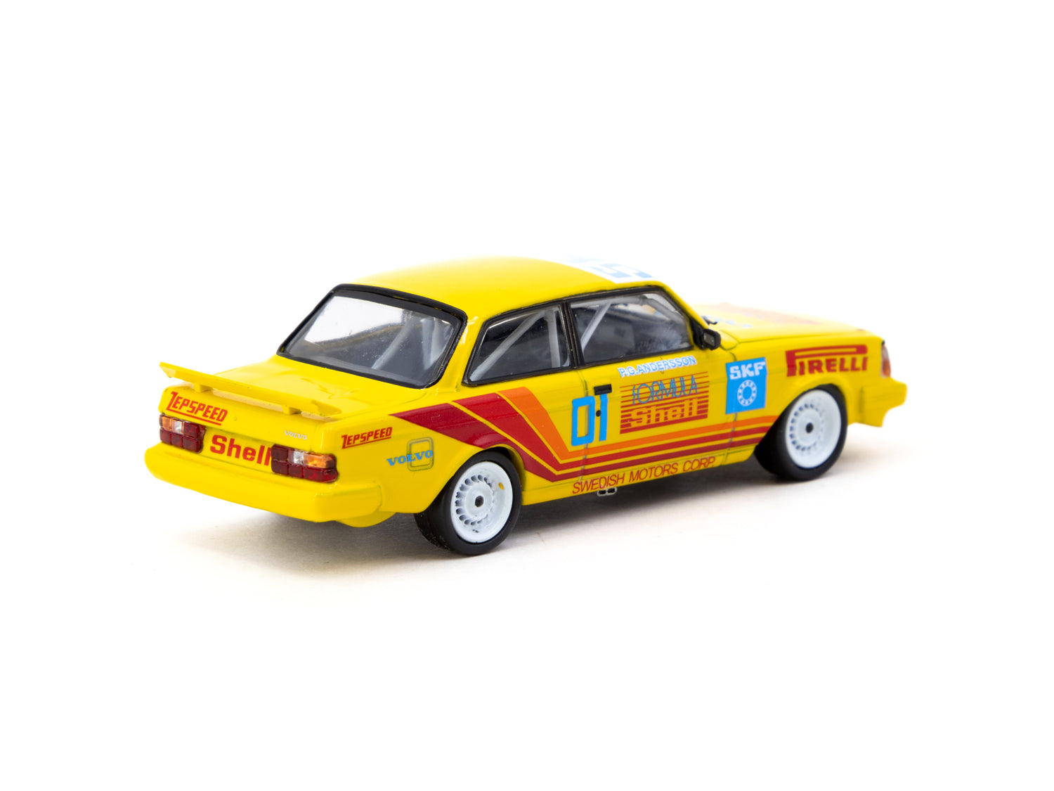 Tarmac Works 1/64 Scale Volvo 240 Turbo Thai Group A Championship Bira Circuit Pattaya Winner 1988 #1 Diecast Model Car - Perfect for Collectors, Racing Enthusiasts, and Display Cases