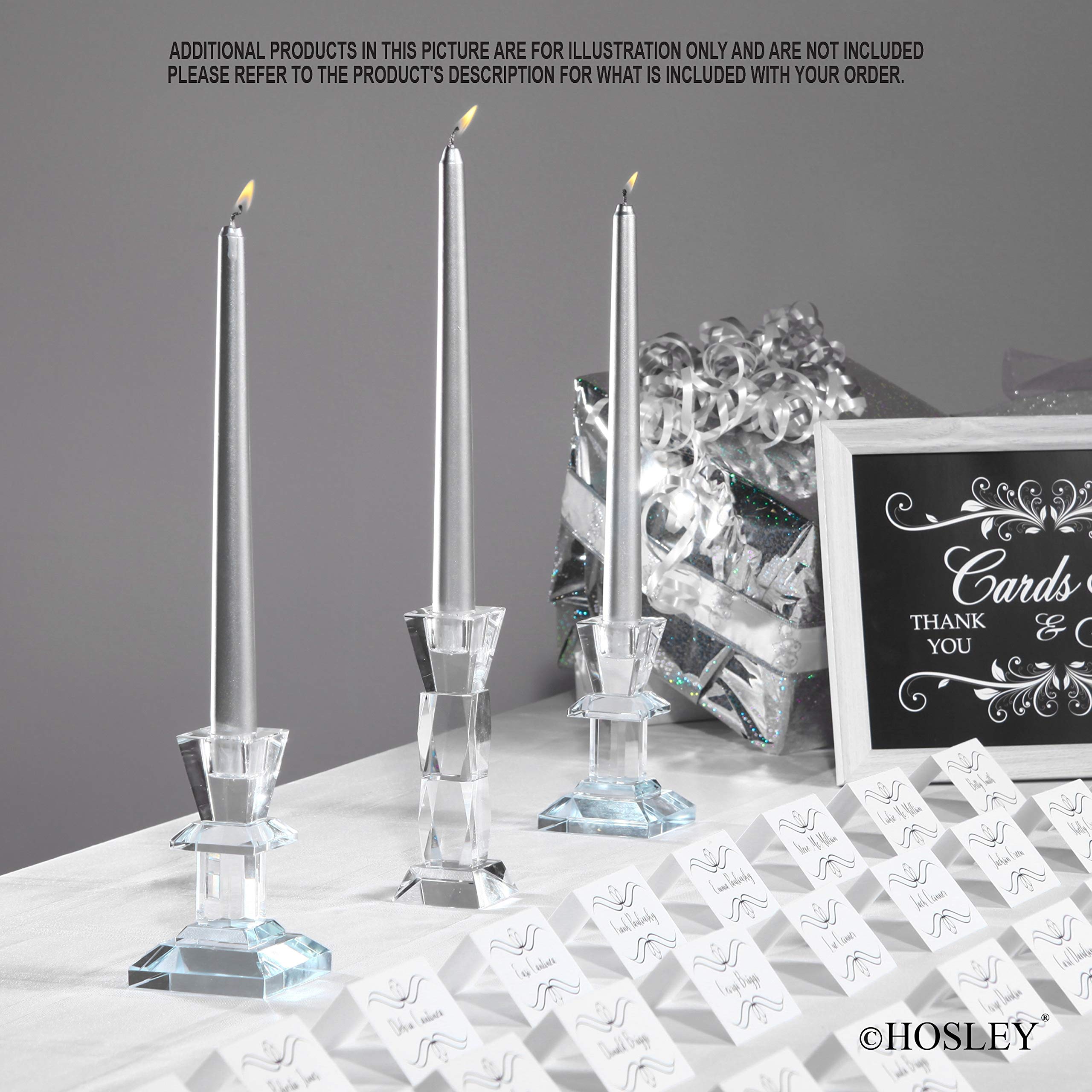 Premium Clear Crystal Glass Taper Candle Holders Set of 3 - Elegant Decorative Candle Sticks for Dinner Parties, Weddings & Home Decor - Versatile Taper Candle Holders for Table Centerpieces, Romantic Ambiance & Special Occasions