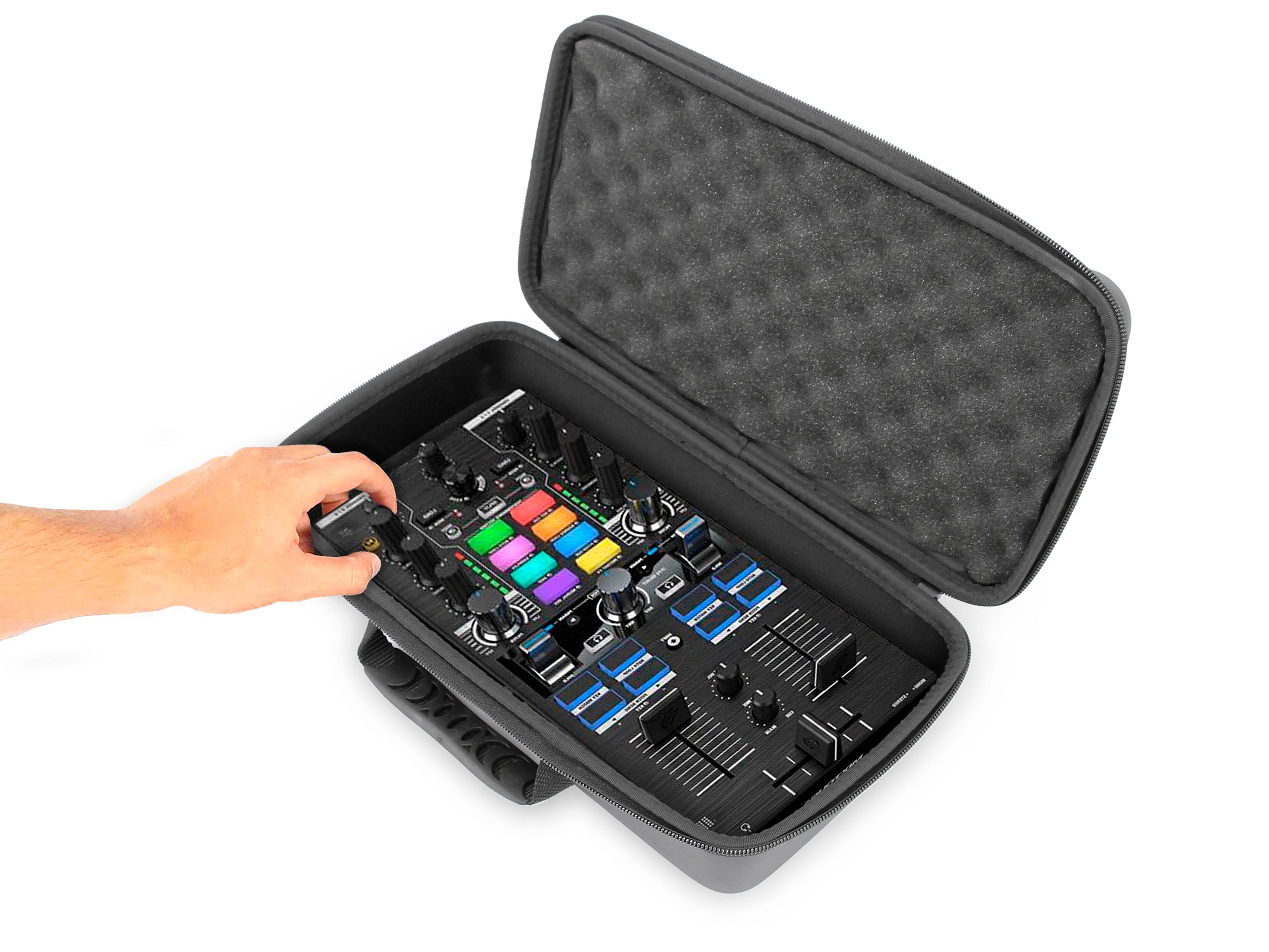 CASEMATIX Travel Case for Reloop Mixtour DJ Controller & Mixtour Pro Audio Interface - Padded Protective Carry Case | Perfect for DJ Gigs, Studio Sessions & Music Production On-The-Go