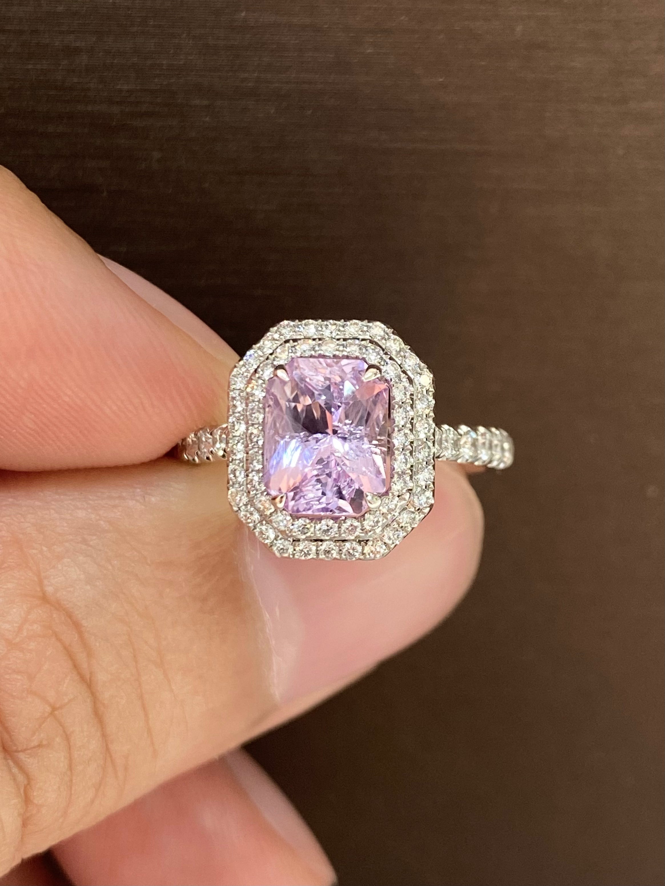 Natural Unheated Pink Sapphire 2.22ct Ring - Genuine Gemstone Jewelry for Women, Engagement & Wedding Rings, Anniversary Gift Idea