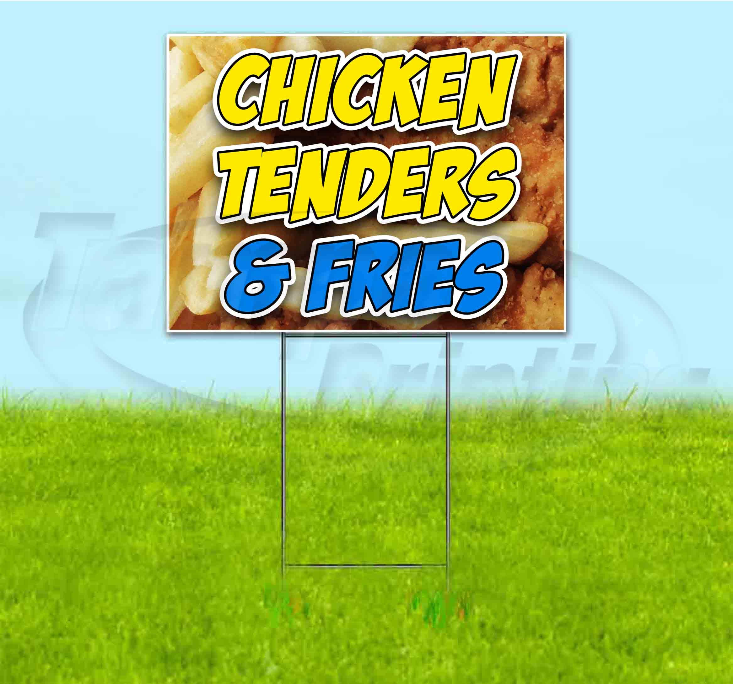 Premium Chicken Tenders & Fries Yard Sign (18