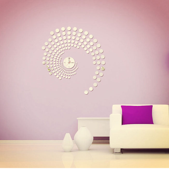 Peacock Dot Mirror Wall Sticker - DIY Clock Vinyl Decals for Home Decor, Removable Art Decals | Perfect for Bedroom, Living Room & Nursery Wall Decoration