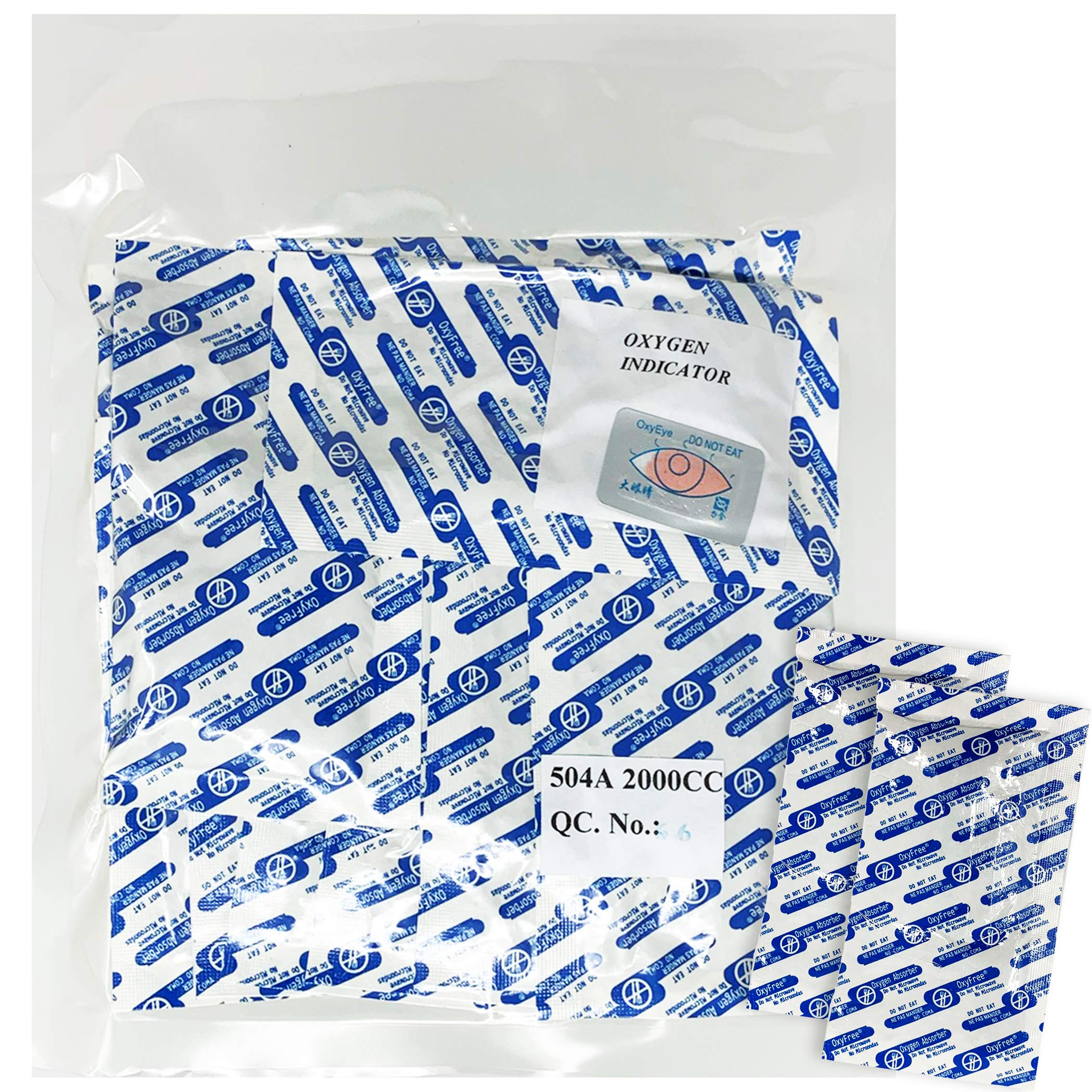 2000cc Oxygen Absorbers for Food Storage - Pack of 10 | Mylar Bags & Vacuum Sealer Compatible | Extend Shelf Life for Dry Goods, Grains & Dehydrated Foods