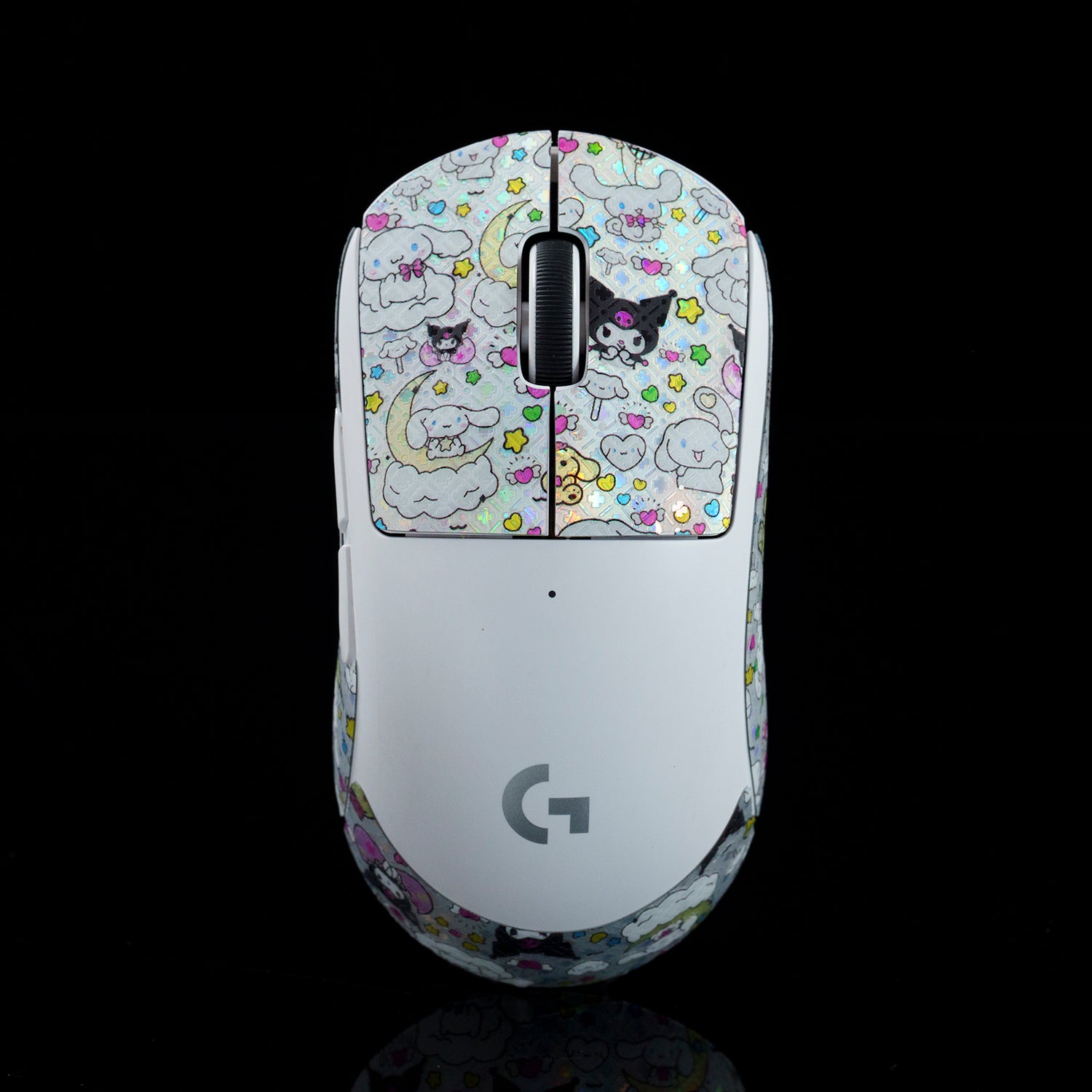 BT.L Mouse Grip for Logitech G Pro X Superlight & Superlight 2 - Non-Slip Gaming Grip Tape with Cartoon Clover Design (Holo White) - Improve Control for FPS, MOBA & Esports Gaming