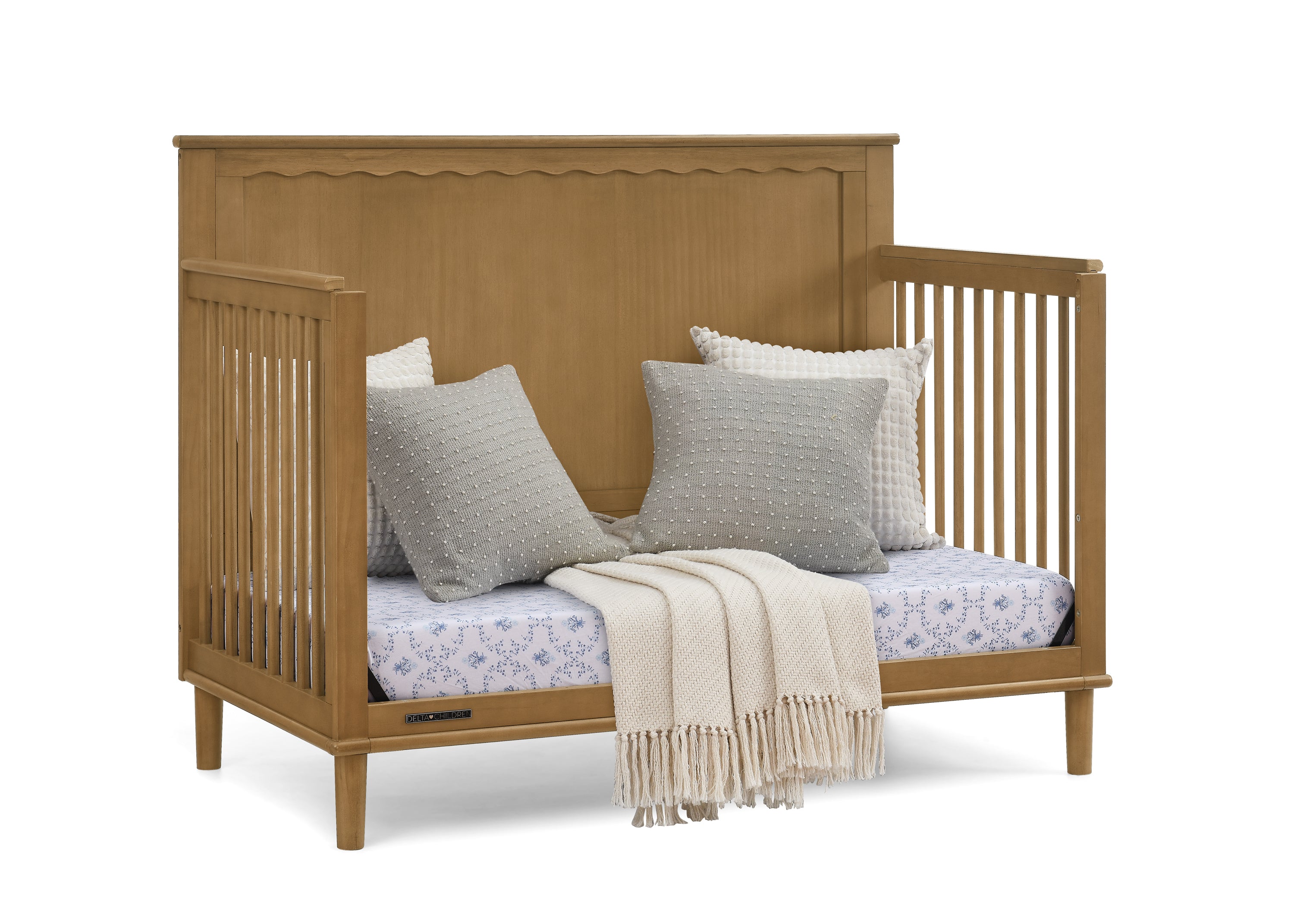 Penelope 6-in-1 Convertible Baby Crib - Toddler Bed with Mattress | Nursery Furniture for Boys & Girls | Perfect for Small Spaces & Growing Families