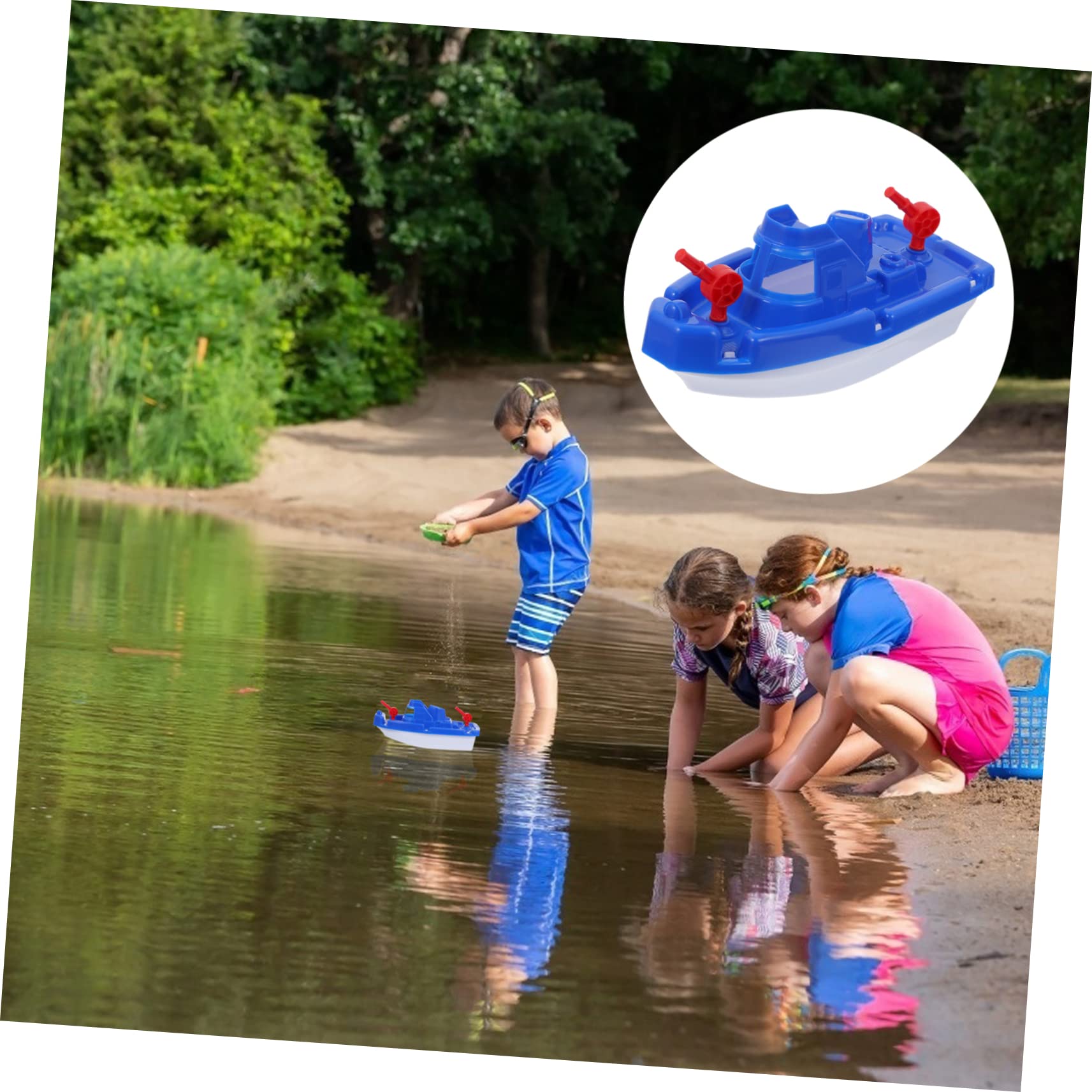 UPKOCH 2 Pack Blue Speedboat Bath Toys for Kids - Floating Sailing Boat Bathtub & Beach Play Set - Durable Plastic Water Toys for Toddlers & Girls (Perfect for Pool, Bathtime & Outdoor Water Play)