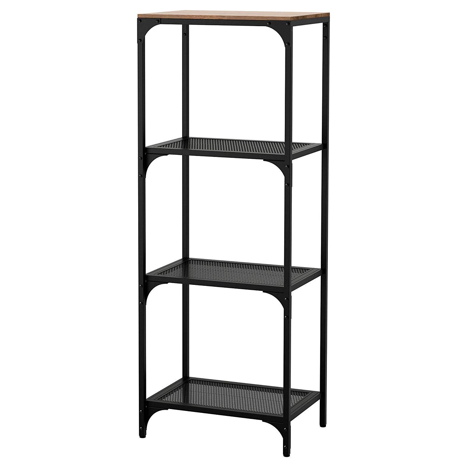Royal7 4-Shelf Industrial Bookshelf - Rustic Metal & Wood Storage Shelf - 19.6