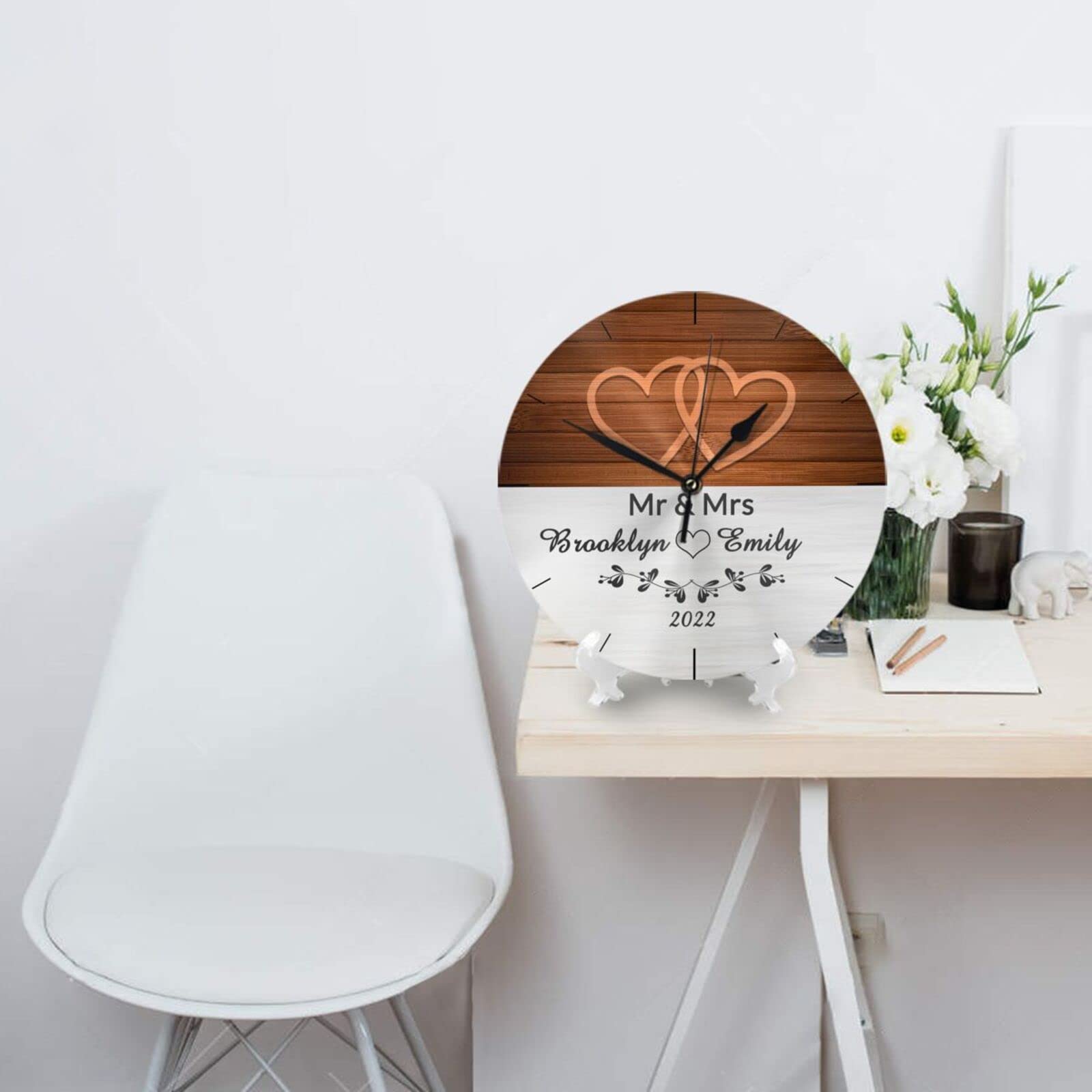 Personalized Photo Wall Clock - Custom Picture Clock for Living Room, Bedroom, Kitchen - Unique Wedding, Anniversary Gift for Couples - Farmhouse Home Decor (Perfect for Housewarming, Birthday Presents & Family Memories)