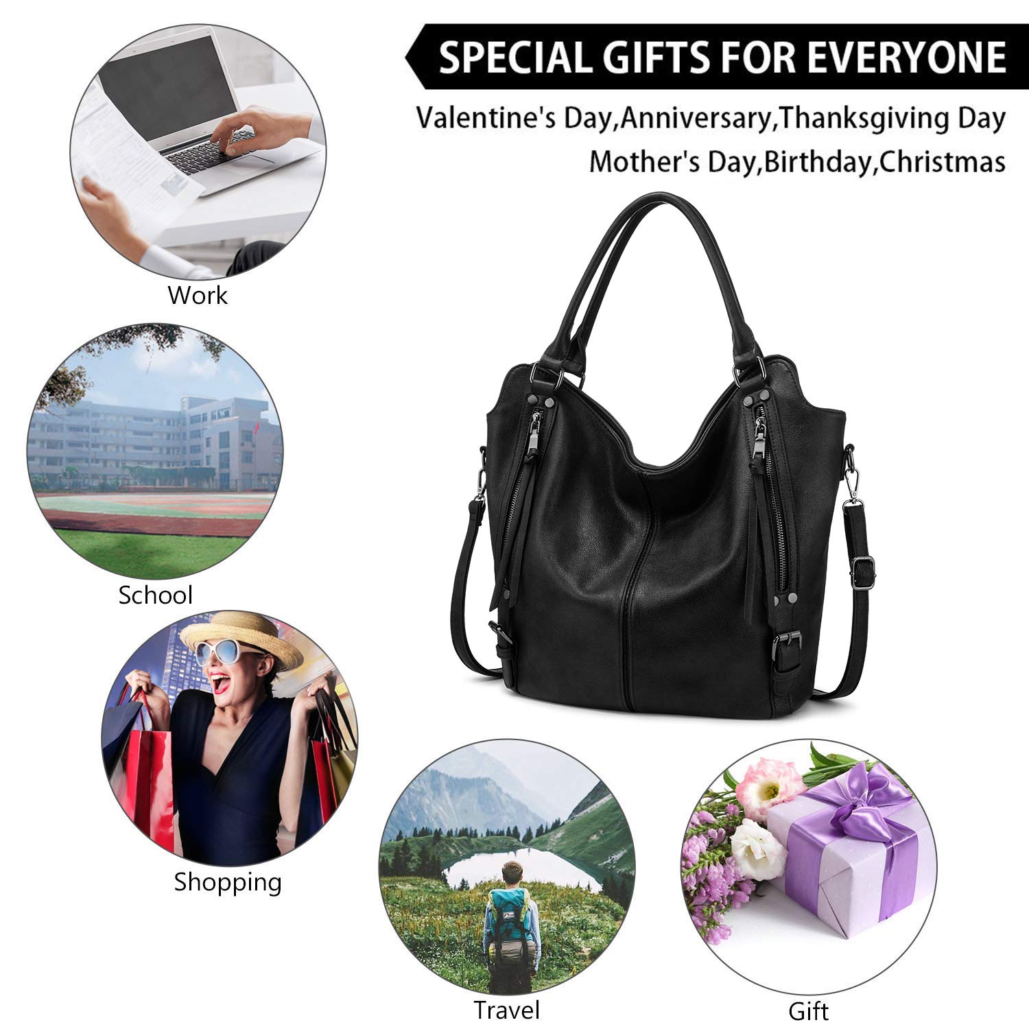 Stylish PU Leather Tote Bag for Women - Large Fashion Hobo Shoulder Bag with Adjustable Strap | Perfect for Work, Travel & Everyday Use
