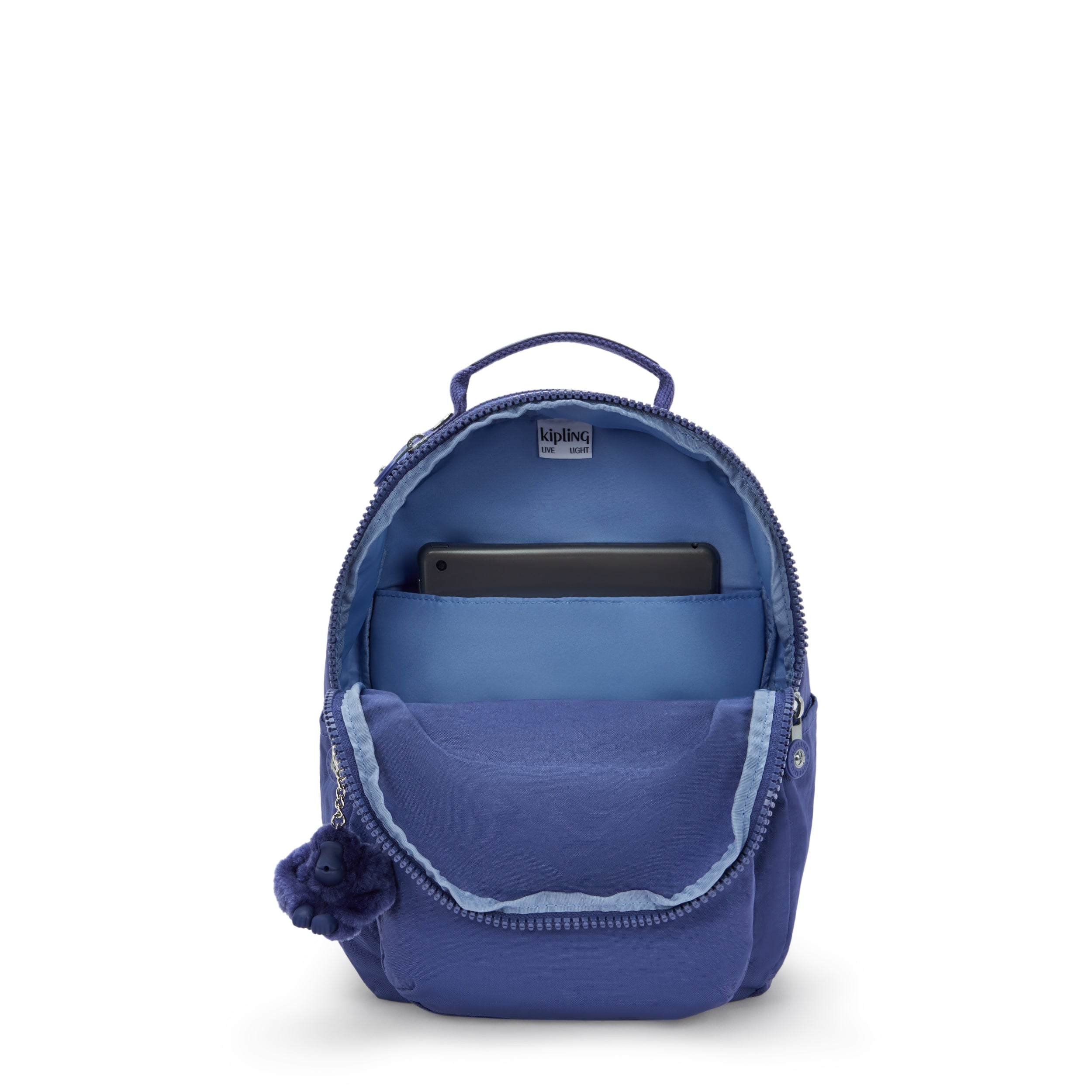 Kipling Seoul Small Tablet Backpack for Women & Men - Lightweight Laptop Bag with Padded Compartment, Water-Resistant Travel Backpack in Ocean Blue - Perfect for Work, School & Commuting