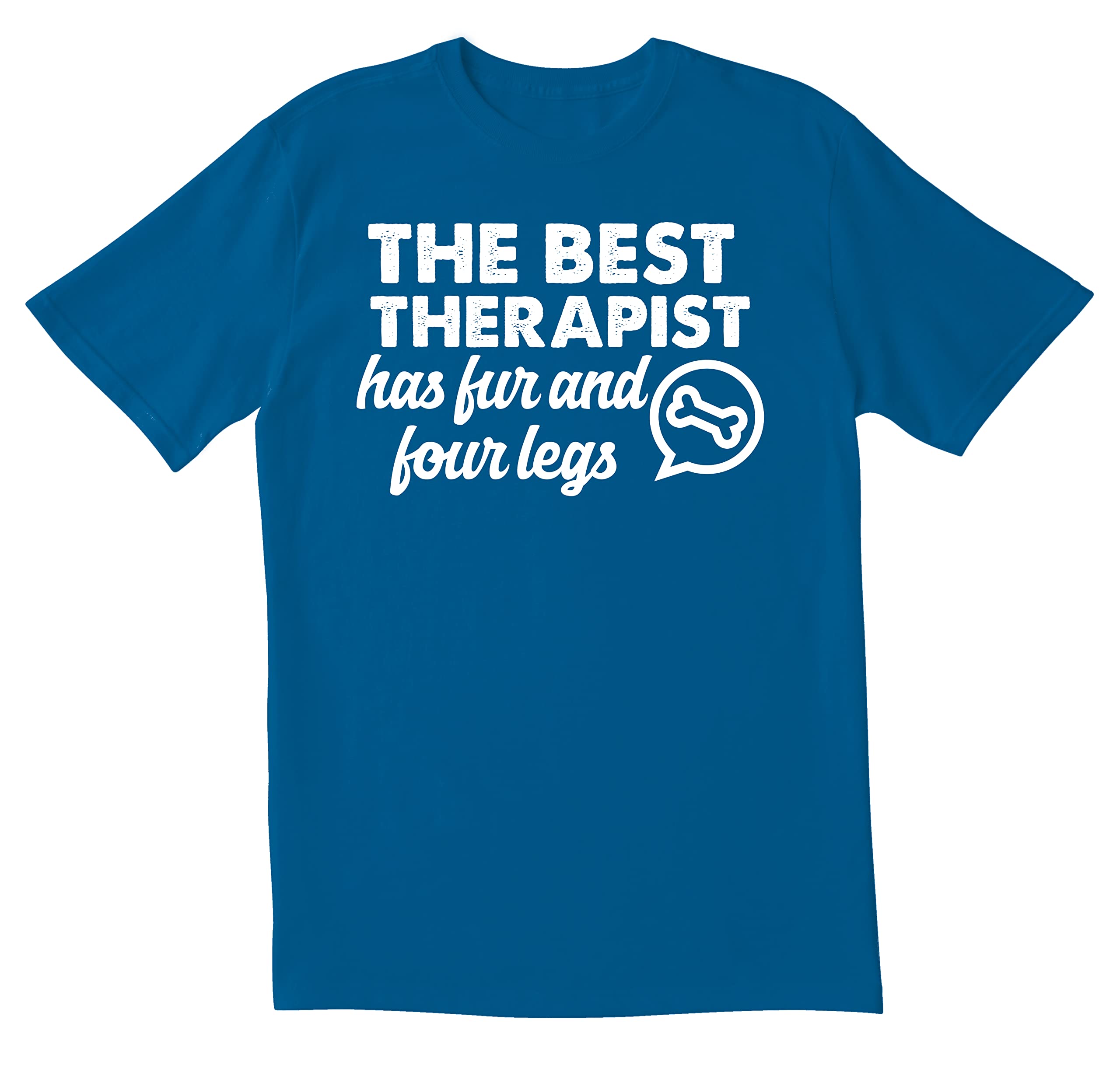 Funny Sarcastic Men's T-Shirt - 'The Best Therapist Has Fur & Four Legs' Novelty Graphic Tee for Dog Lovers & Pet Owners | Perfect Gift for Animal Lovers, Vet Techs & Mental Health Awareness