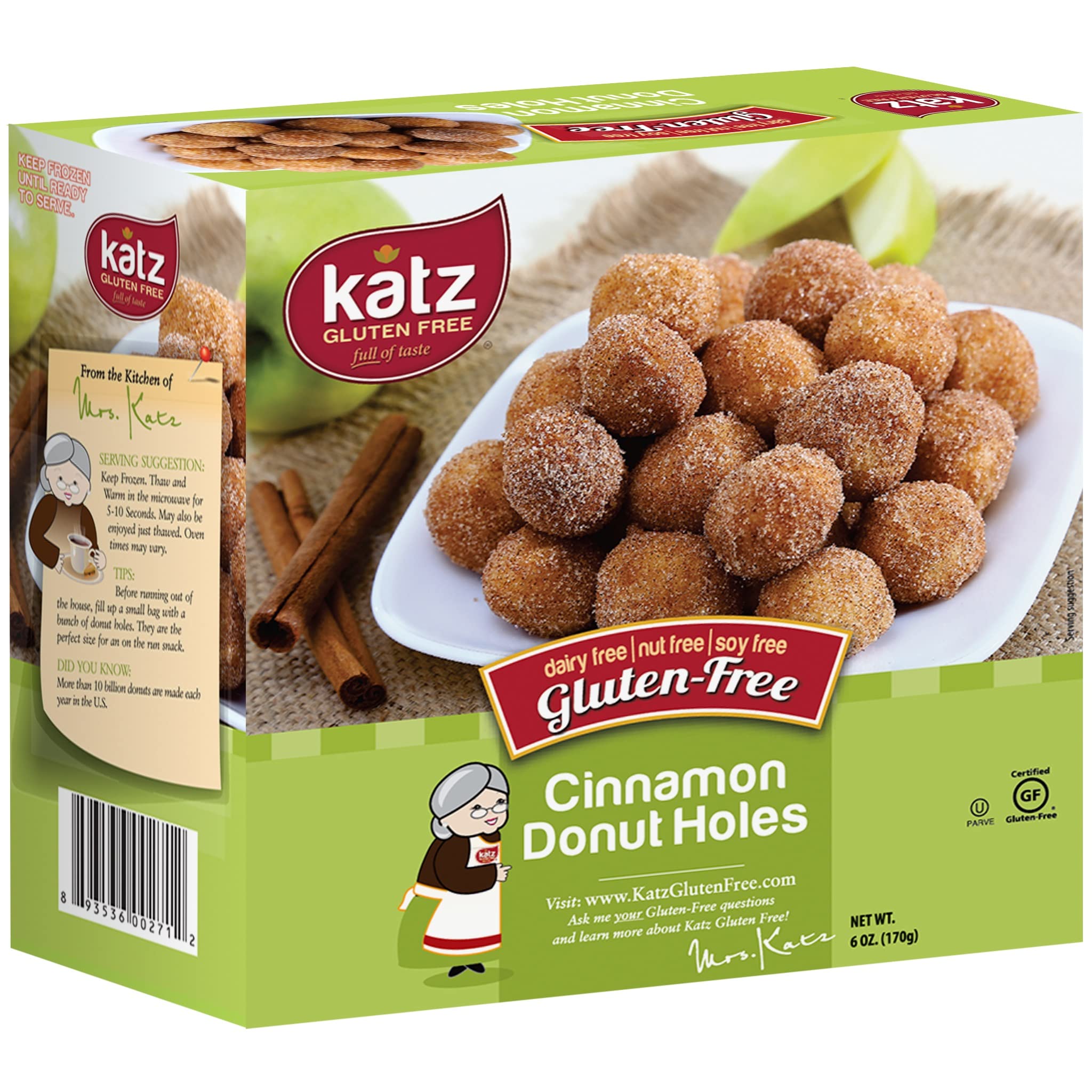 Katz Gluten Free Cinnamon Lovers Variety Pack - 6 Pack | Includes Cinnamon Buns, Toaster Pastries, Rugelach, Donuts & Donut Holes | Nut Free, Soy Free, Kosher Certified | Perfect for Breakfast, Snacks & Desserts | Allergy Friendly Treats for Adults & Kids