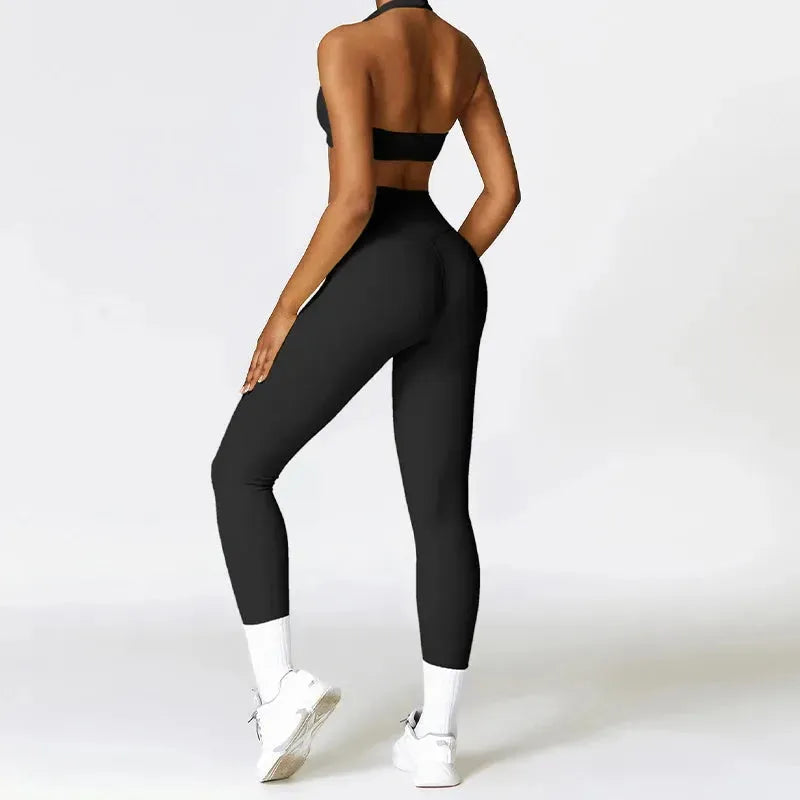 2-Piece Women's Workout Set - Breathable Sports Bra & Quick-Dry Yoga Outfit for Gym, Running & Fitness | Stylish Back Design Activewear