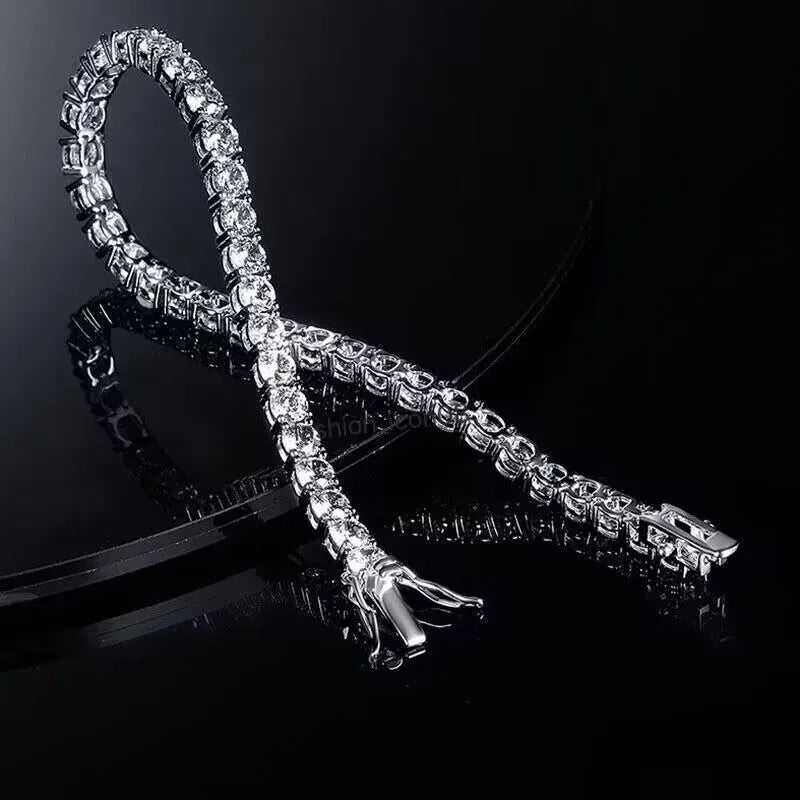 8.5mm Iced Out Diamond Moissanite Tennis Bracelet for Women - Luxury Cubic Zirconia Jewelry Gift for Anniversary, Birthday & Special Occasions