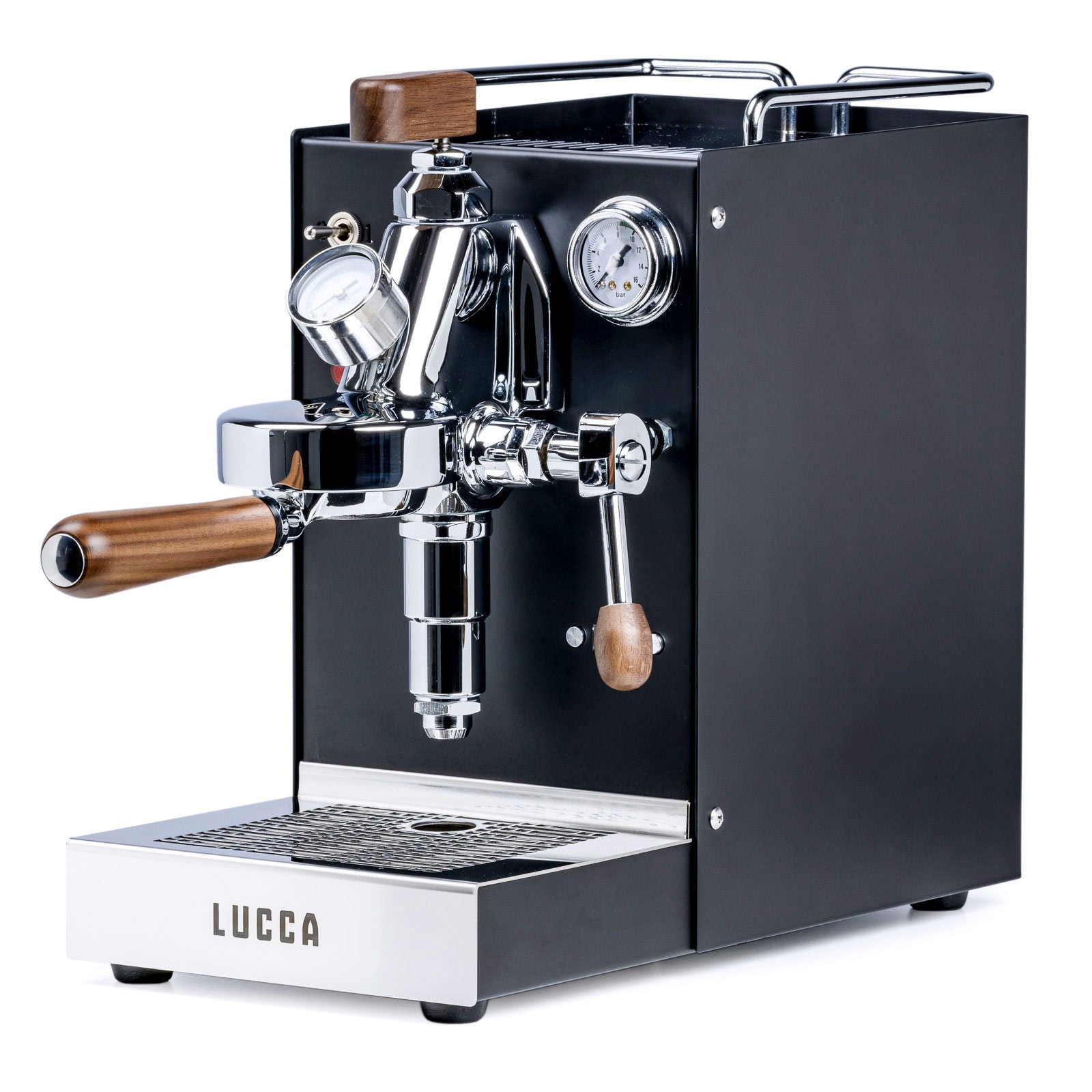 LUCCA Solo Espresso Machine with Flow Control - Professional Home Barista Coffee Maker for Perfect Crema | Ideal for Small Kitchens, Office Use & Coffee Enthusiasts