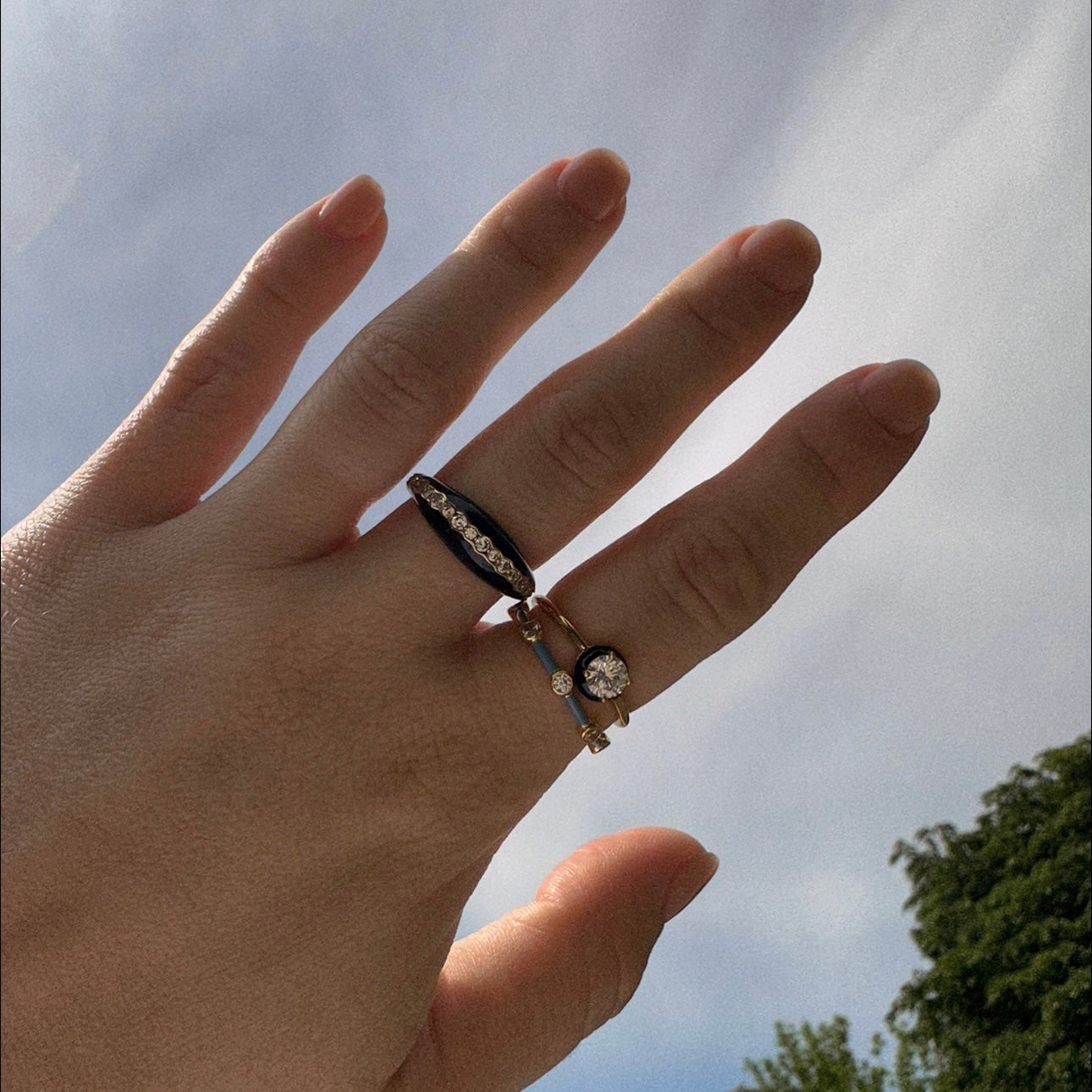 Free Spirit Black Enamel Ring for Women - Gothic Boho Jewelry for Everyday Wear & Special Occasions