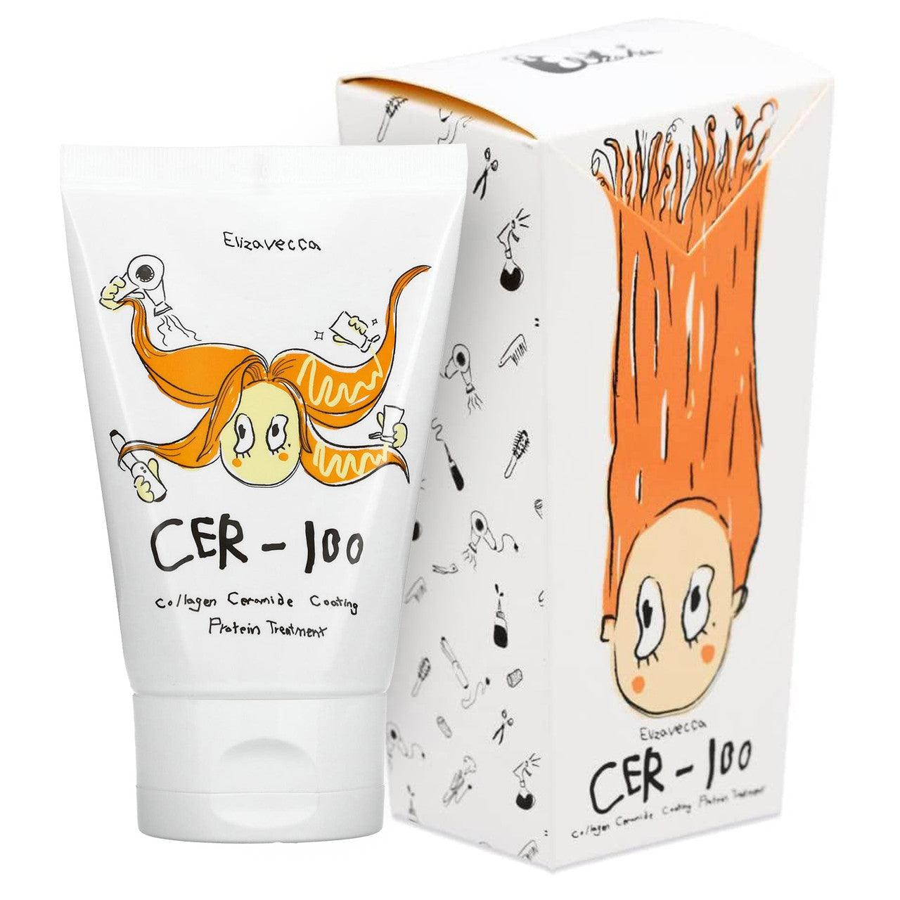 ELIZAVECCA CER 100 Collagen Ceramide Coating Hair Protein Treatment 100ml - Deep Hydrating Hair Mask for Damaged Hair | Repair Dry, Frizzy Hair & Split Ends | Perfect for Salon-Quality At-Home Hair Care