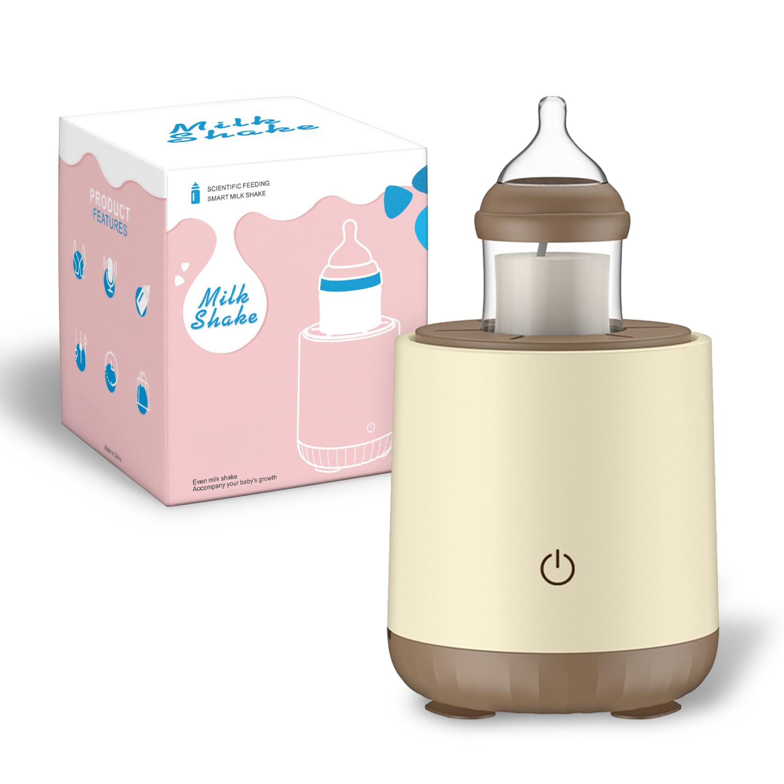 JADE KIT Adjustable Breast Milk Pitcher & Formula Mixer - Brown Baby Bottle Maker for Even Milk Mixing with Less Bubbles - Prevent Baby Burps - Perfect for Breastfeeding Moms & Formula Feeding at Home or On-the-Go
