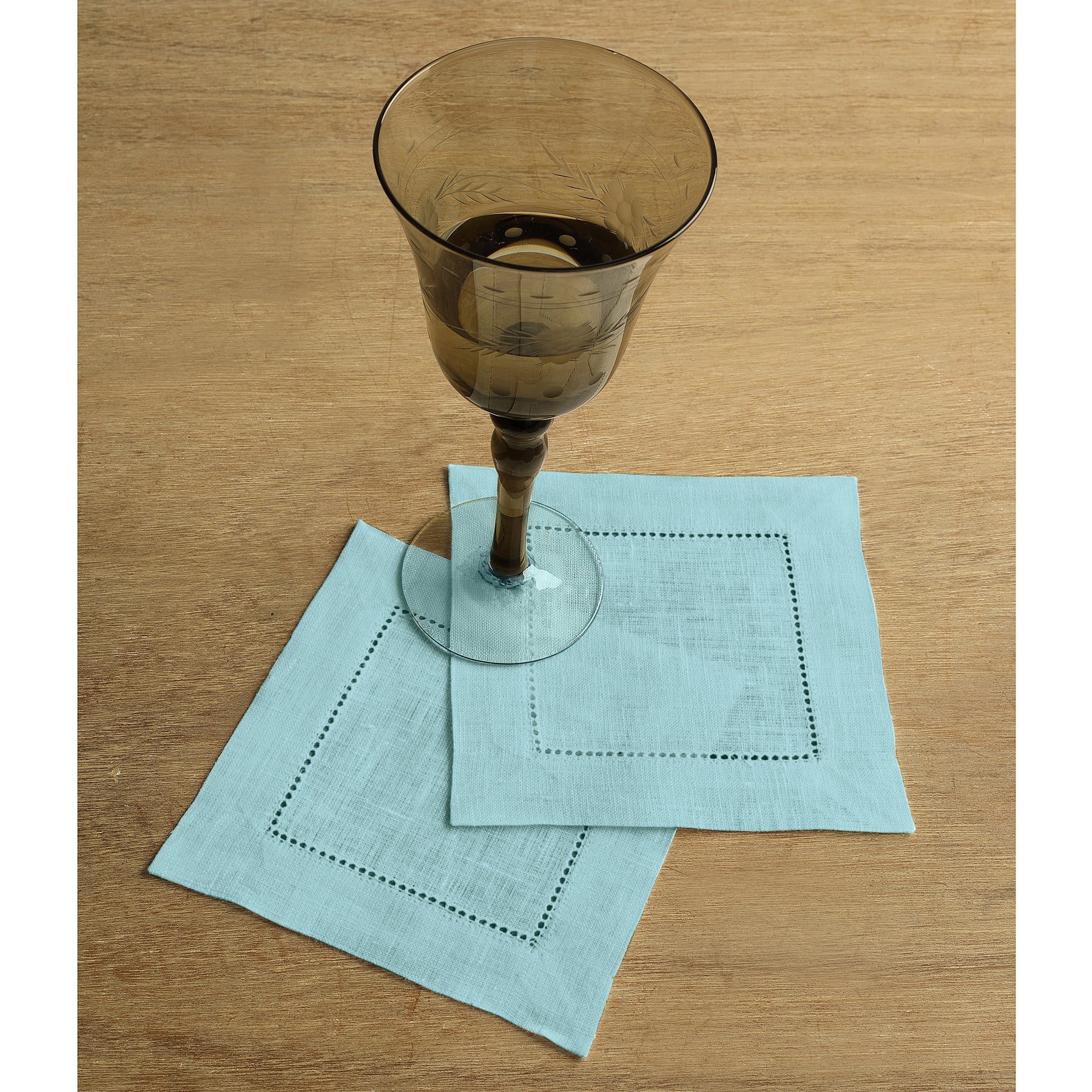 Premium Classic Hemstitch Cocktail Napkins - Set of 12 White Linen Drink Napkins for Parties, Weddings & Elegant Dining - Absorbent & Decorative Tableware Accessories