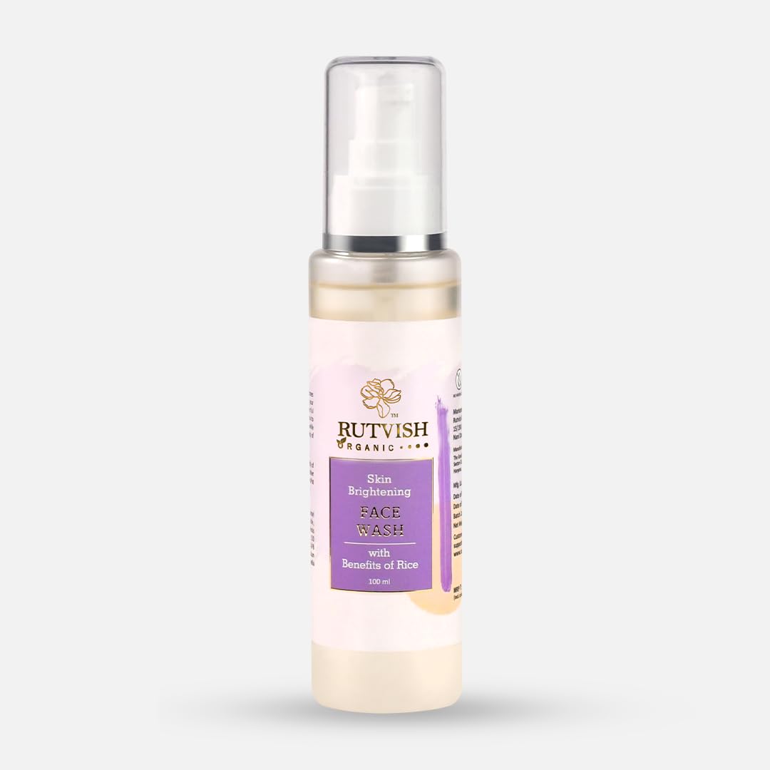 Skin Brightening Face Wash 100ml with Rice Extracts | Hydrating & Anti-Acne Cleanser for Dry Skin | Reduces Blackheads & Brightens Complexion | Perfect for Daily Skincare Routine & Acne-Prone Skin