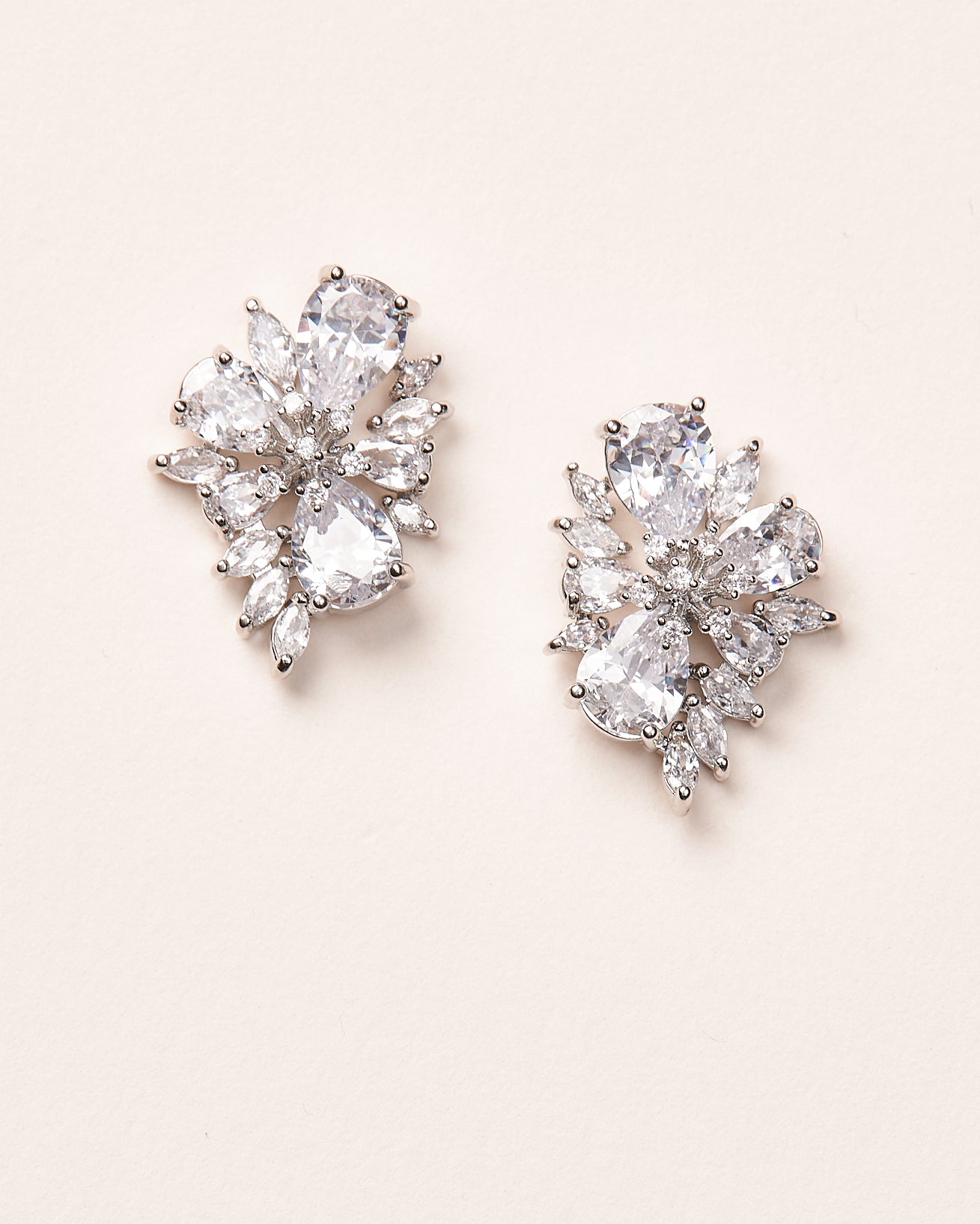 Ellen Sterling Silver CZ Cluster Stud Earrings for Women - Elegant Cubic Zirconia Earrings for Daily Wear, Parties & Gifts