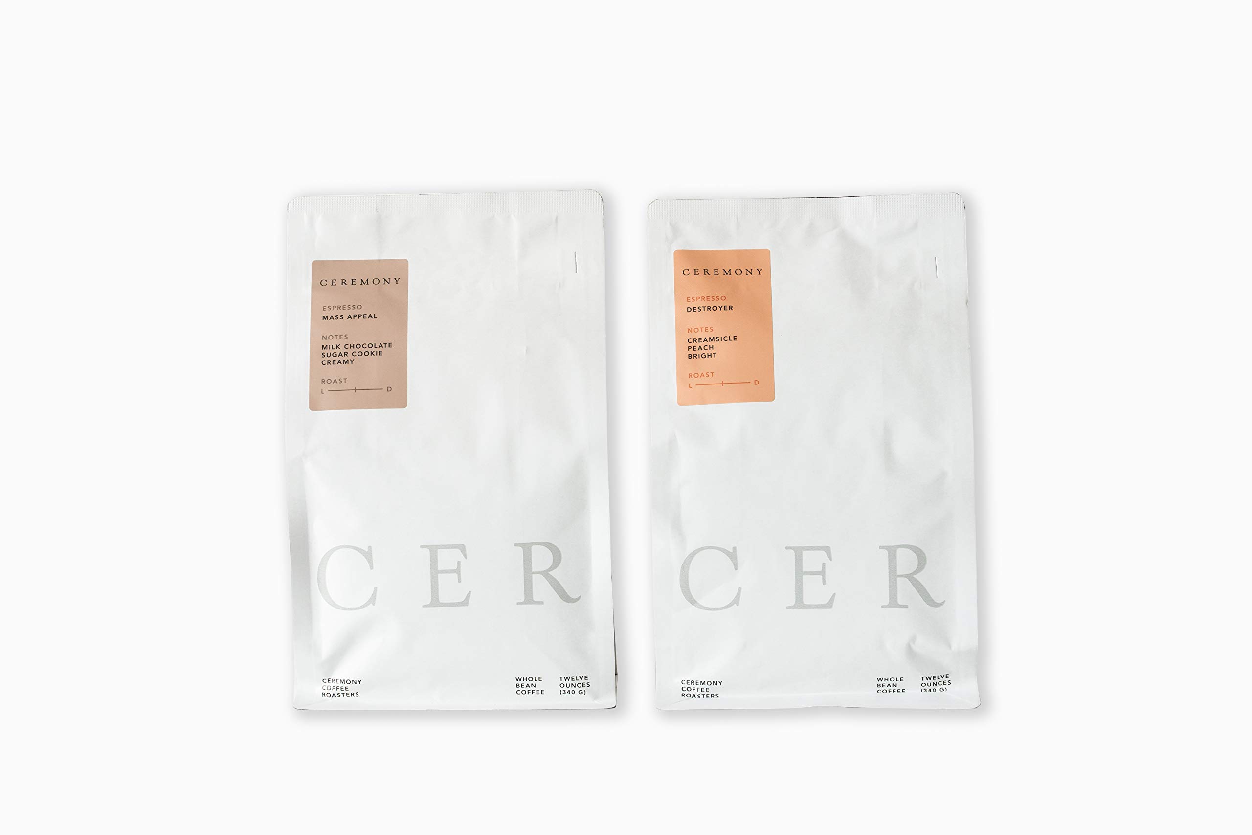 Ceremony Coffee Roasters - Espresso Variety Pack - Specialty Whole Bean or Ground Coffee - 2x12oz Bags (Medium Grind) - Perfect for Home Brewing, Office Use & Gifts