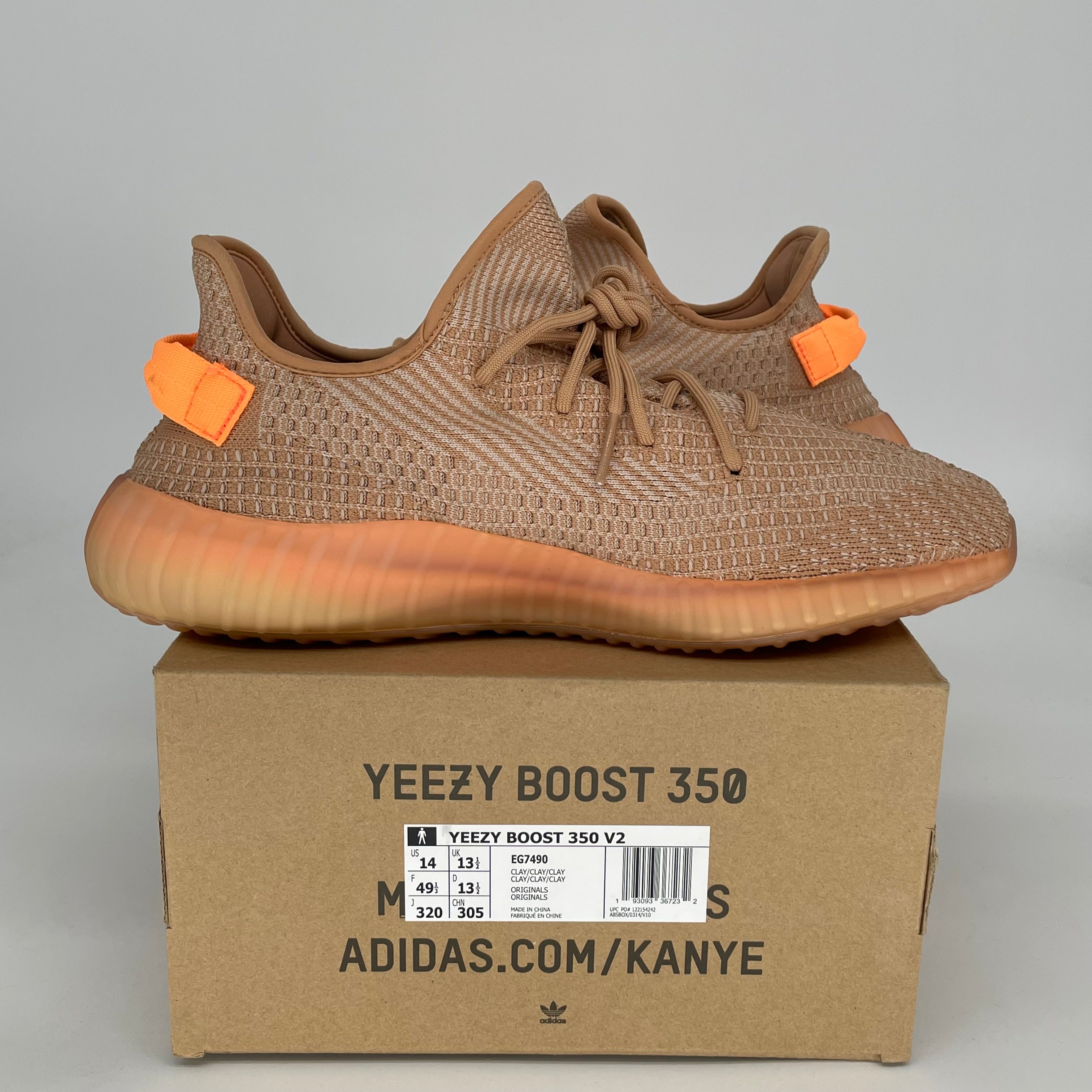 Adidas Yeezy Boost 350 V2 'Clay' - Men's Size 14 Sneakers (EG7490) | Running, Gym & Casual Wear Shoes