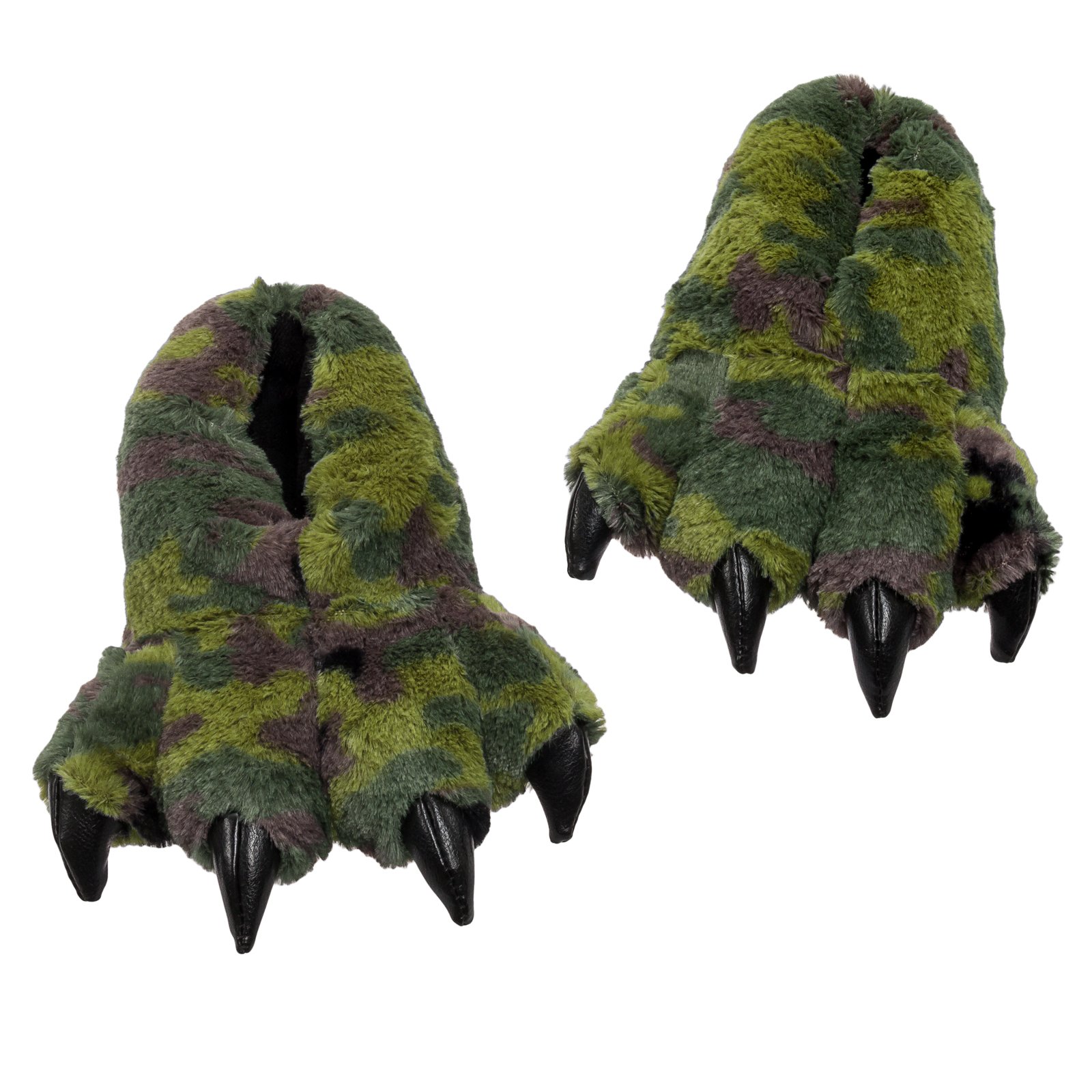 Wishpets Stuffed Dinosaur Slippers - Soft Plush Animal House Shoes for Kids & Adults, Comfortable Indoor/Outdoor Wear, Perfect Gift for Birthday & Christmas (Green, Large Size)